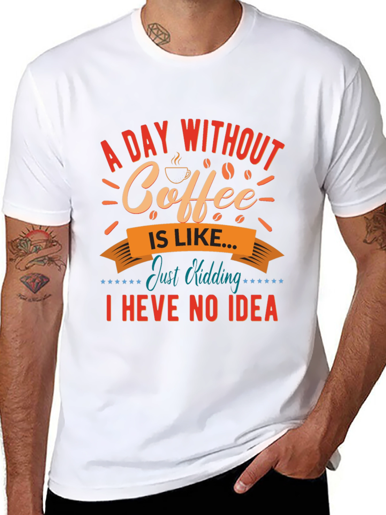 Black Funny Coffee T-Shirt: A Day Without Coffee view 8