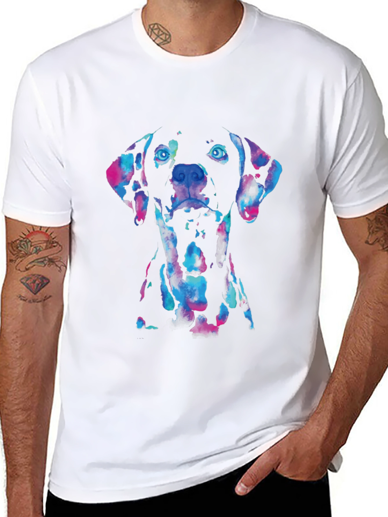 Black Dog Watercolor Graphic Tee - Black view 8