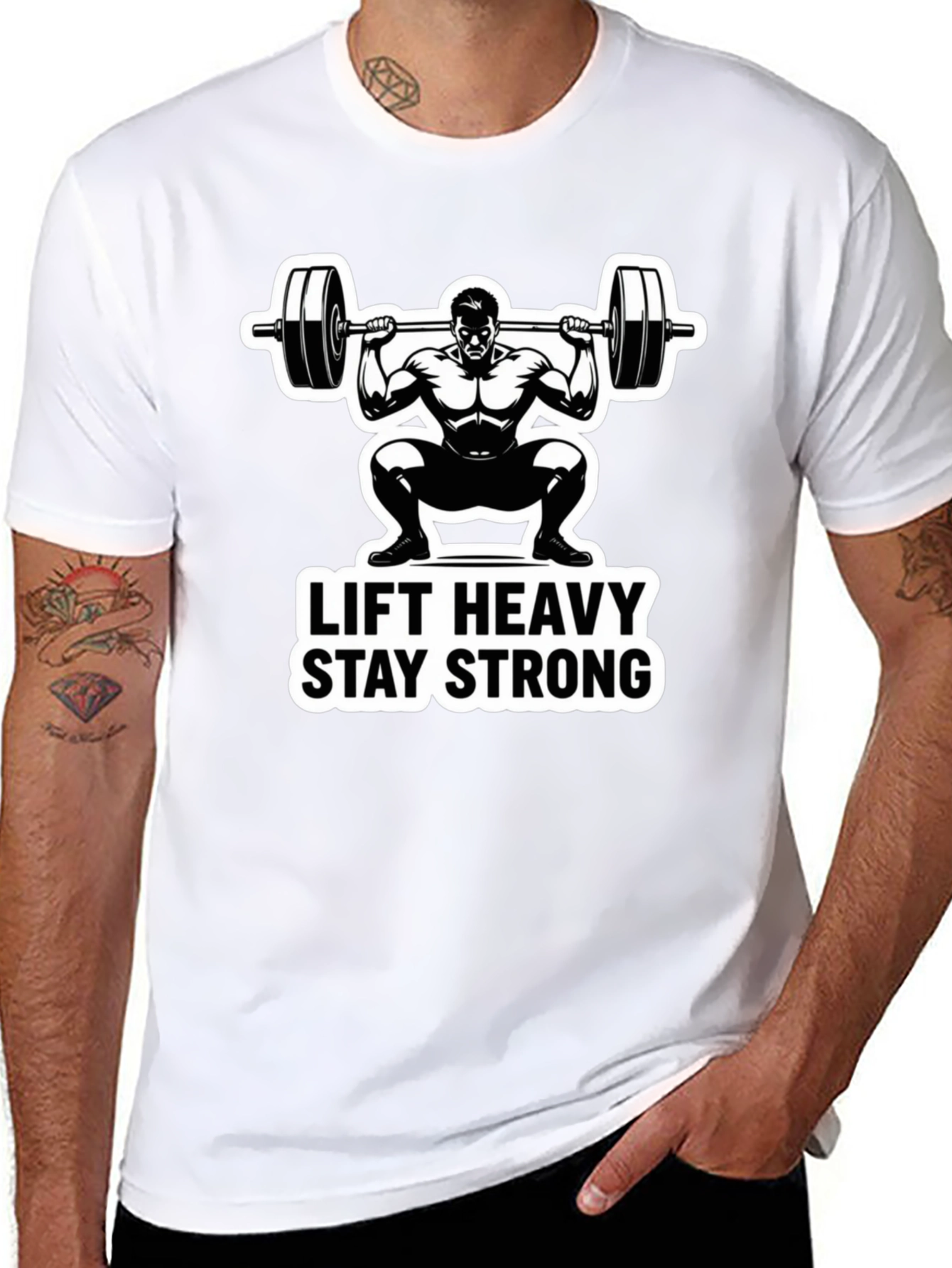 Black Lift Heavy Stay Strong Graphic T-Shirt view 8