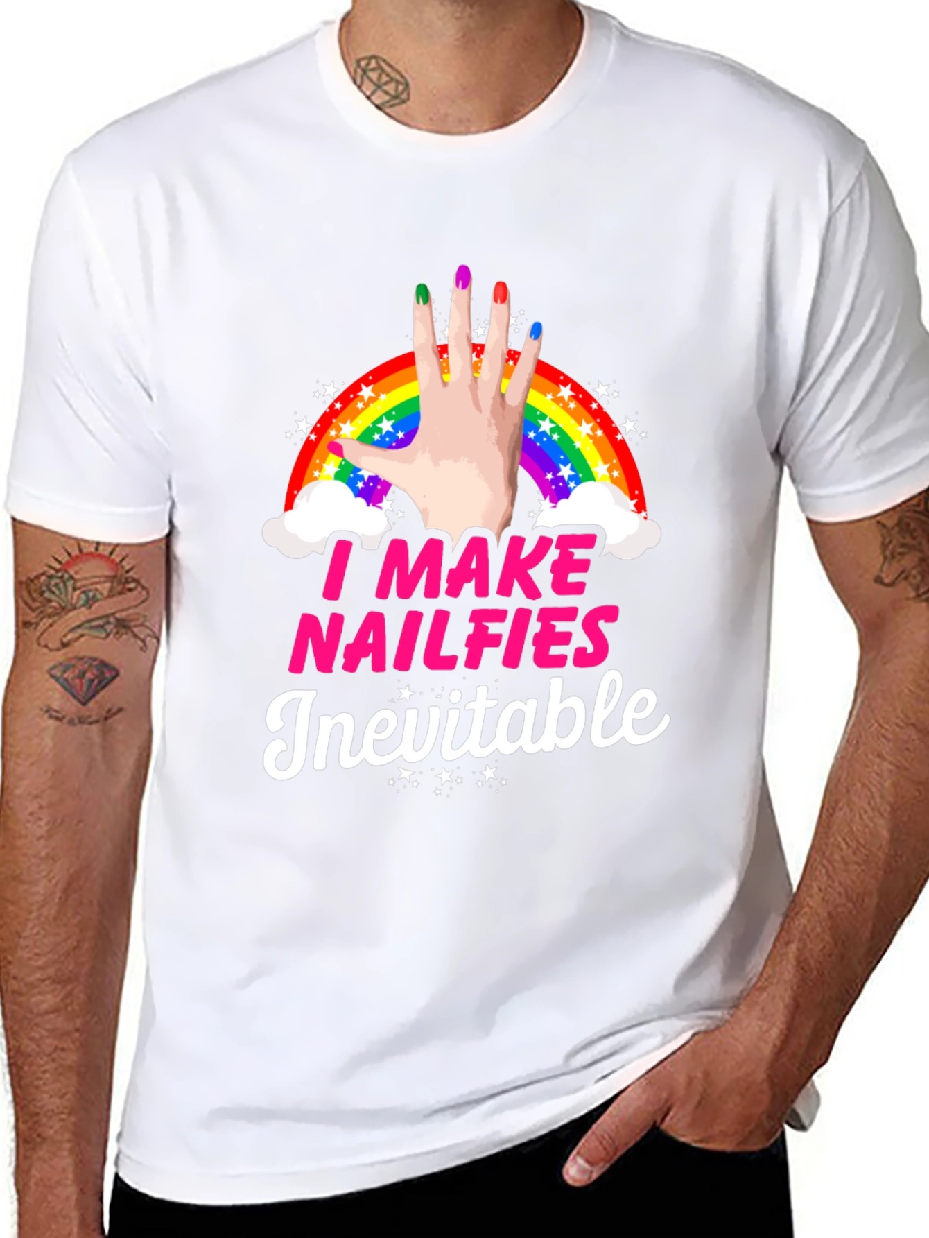 Black I Make Nailfies Inevitable T-Shirt view 8