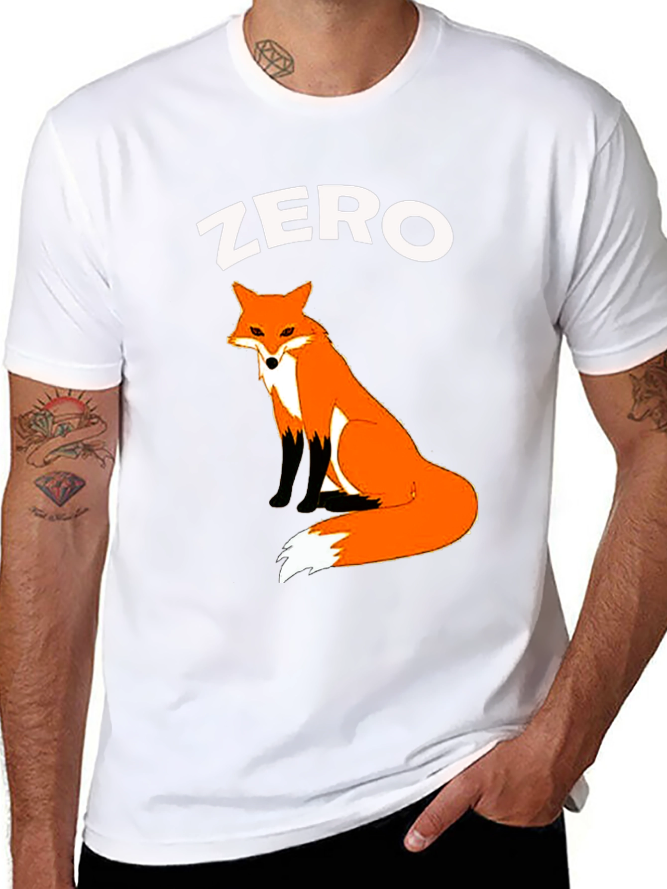 Black Zero Fox Given T-Shirt - Cute Animal Graphic Tee view 8