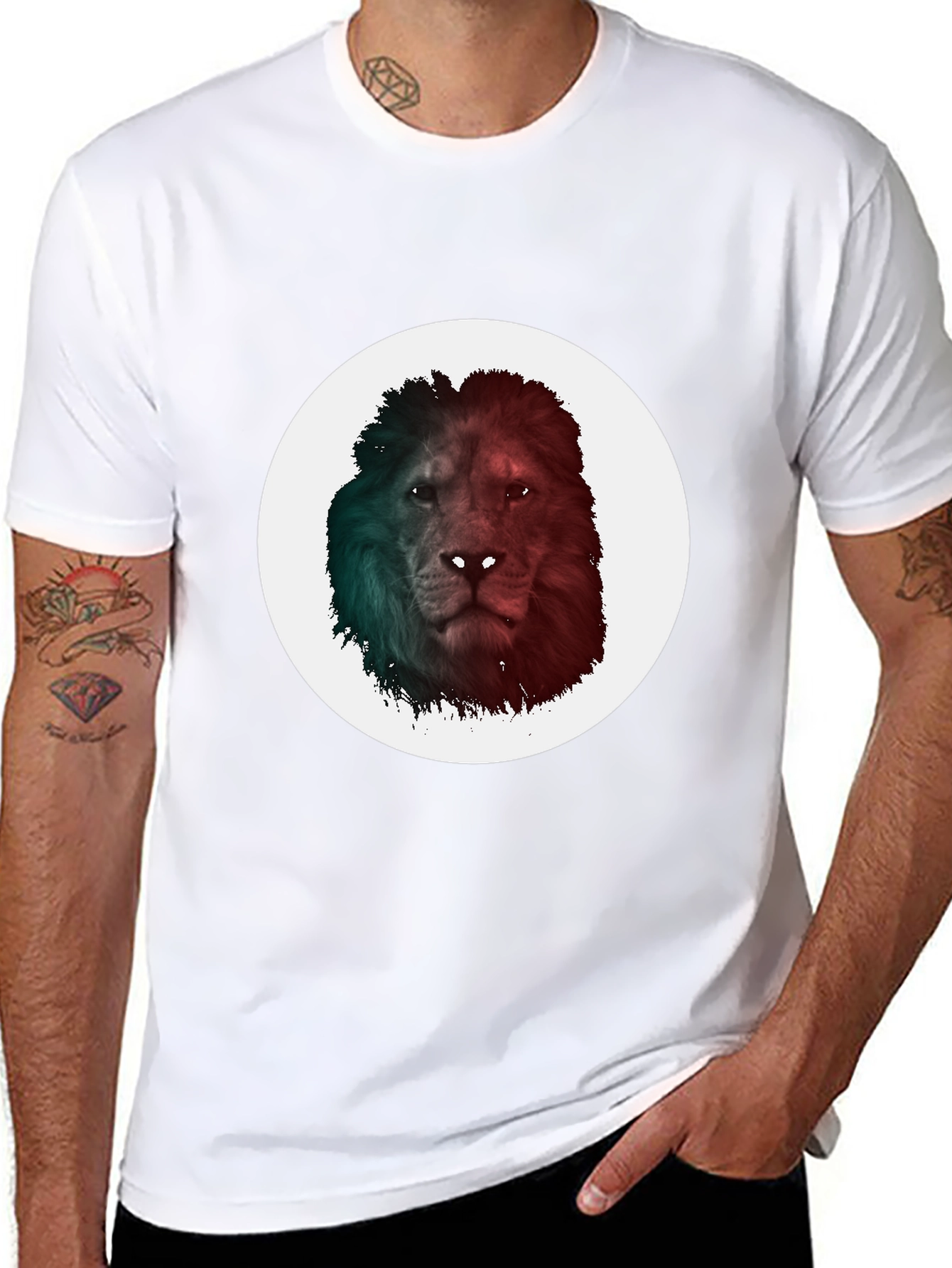 Black Lion Graphic Tee - Men's Black T-Shirt view 8