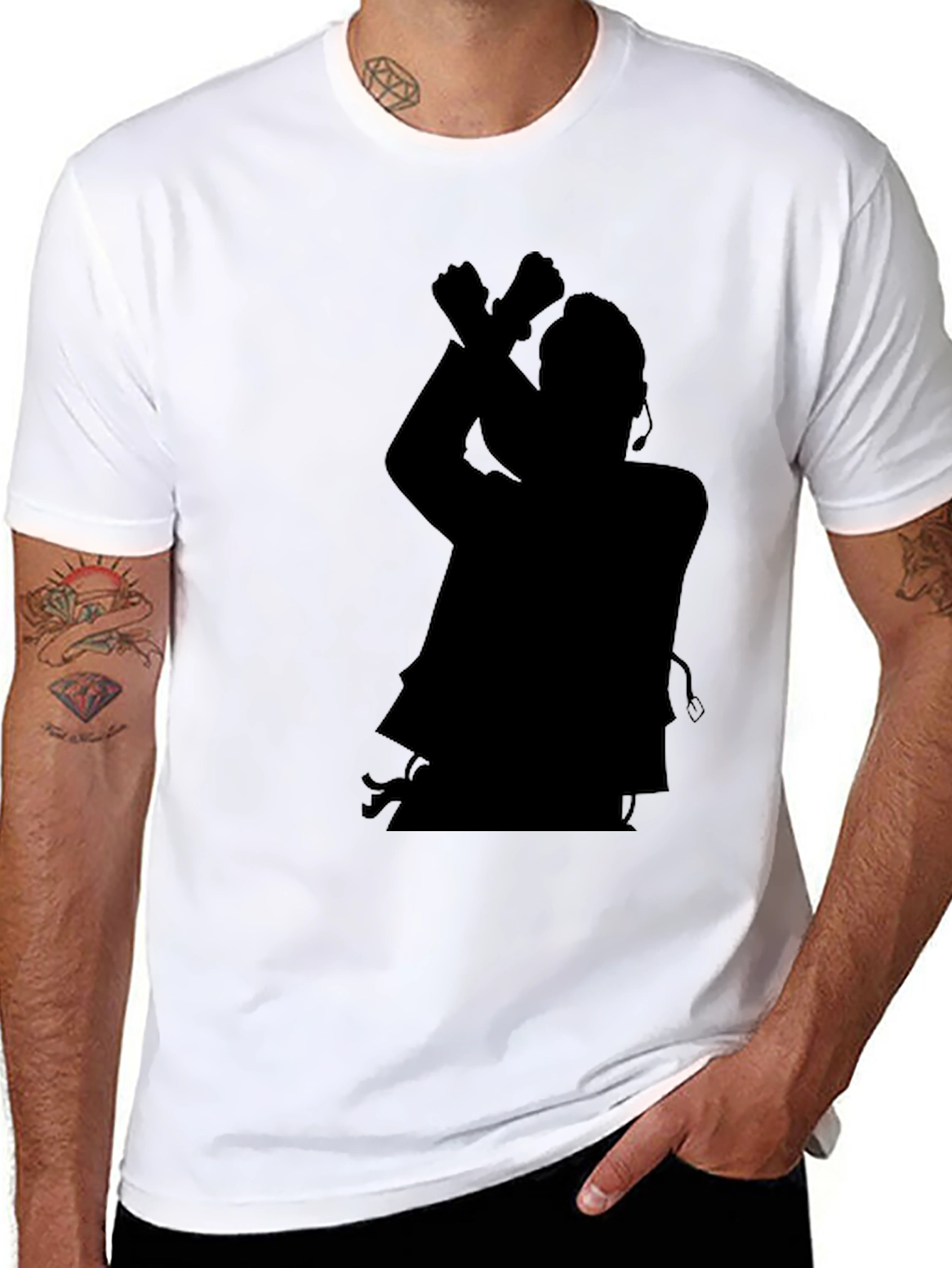 Black Silhouette Graphic Tee - Black Casual Shirt view 8