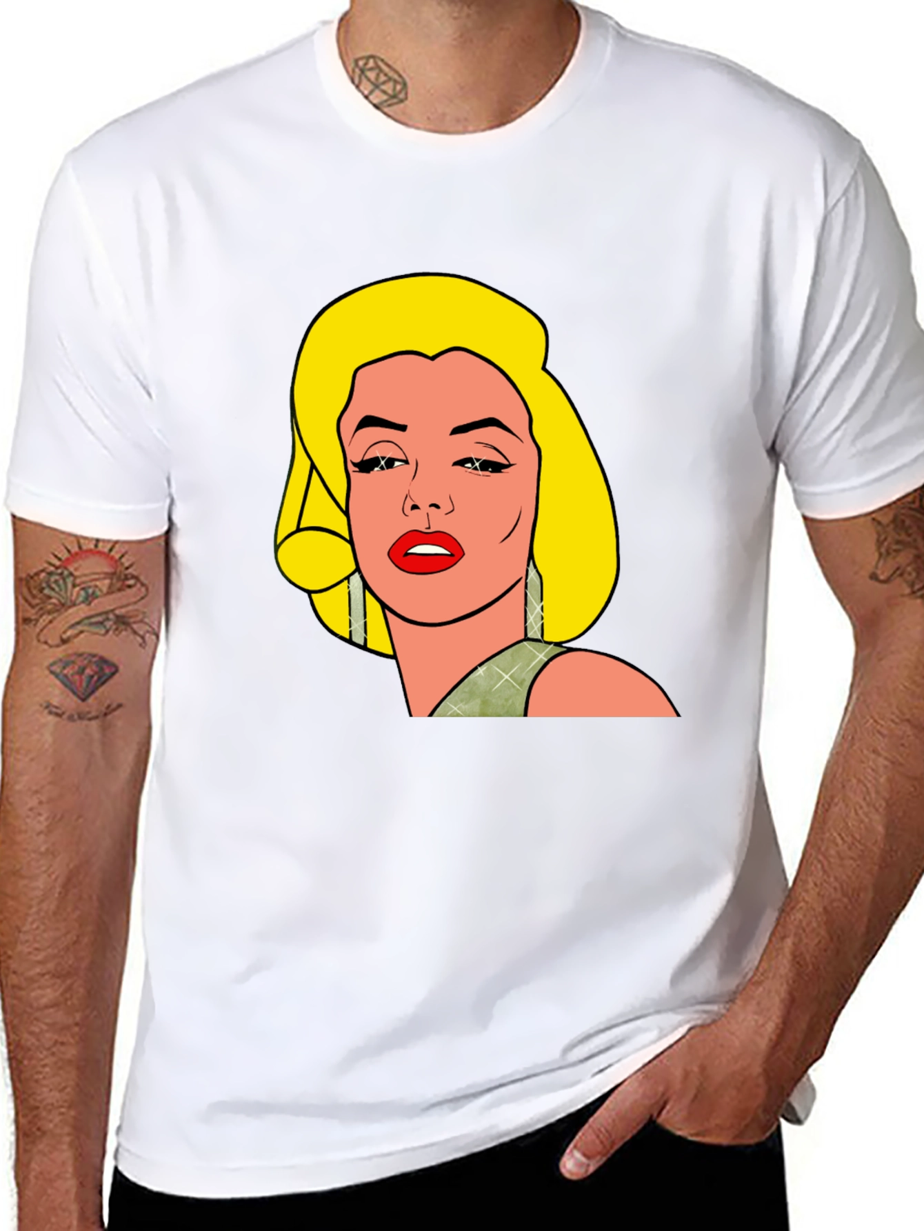 Black Pop Art Marilyn T-Shirt view 8