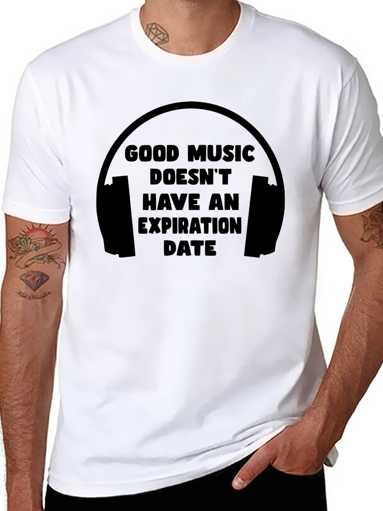 Black Good Music T-Shirt - Never Expires! view 8