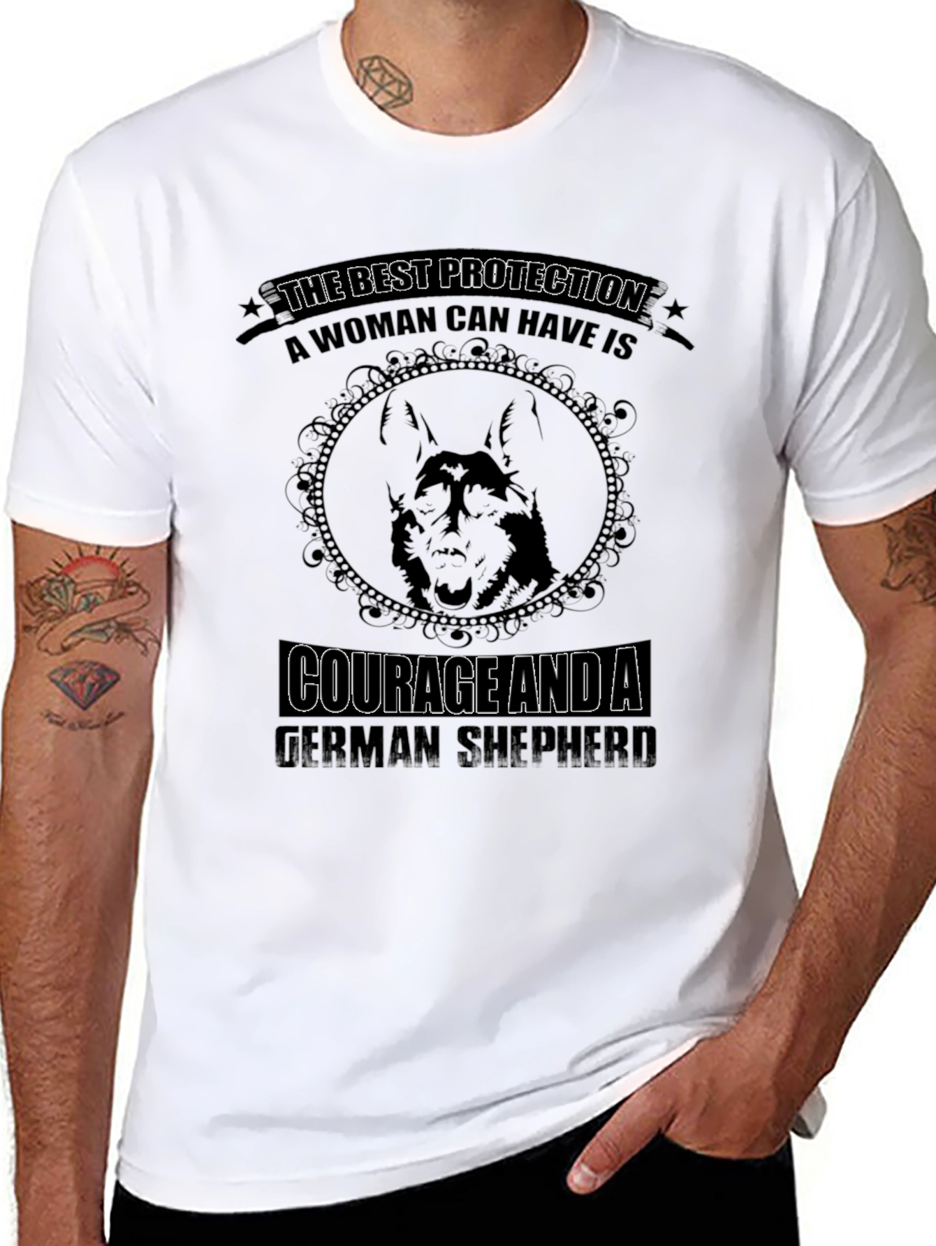 Black German Shepherd Protection T-Shirt view 8