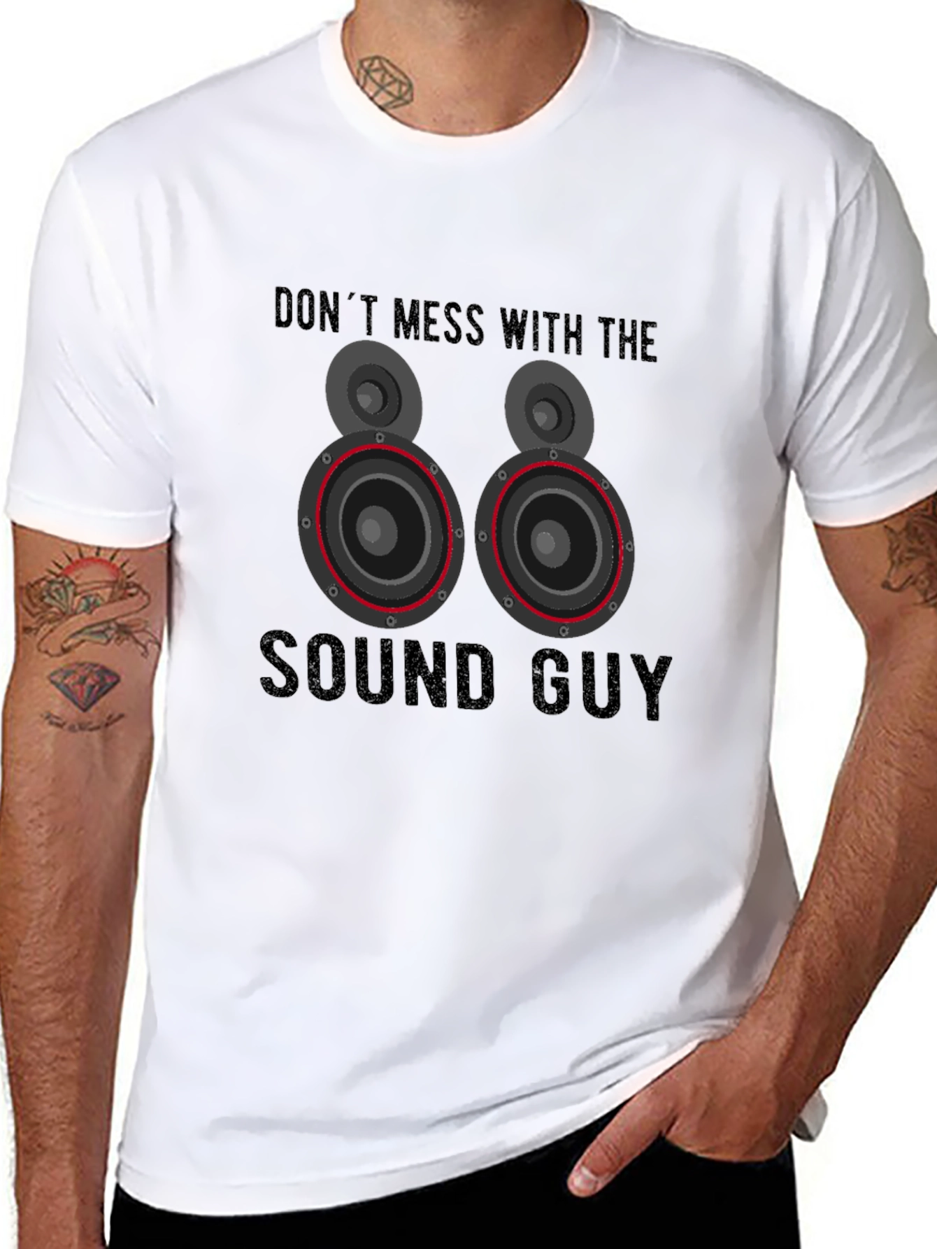 Black Don't Mess With the Sound Guy T-Shirt view 8