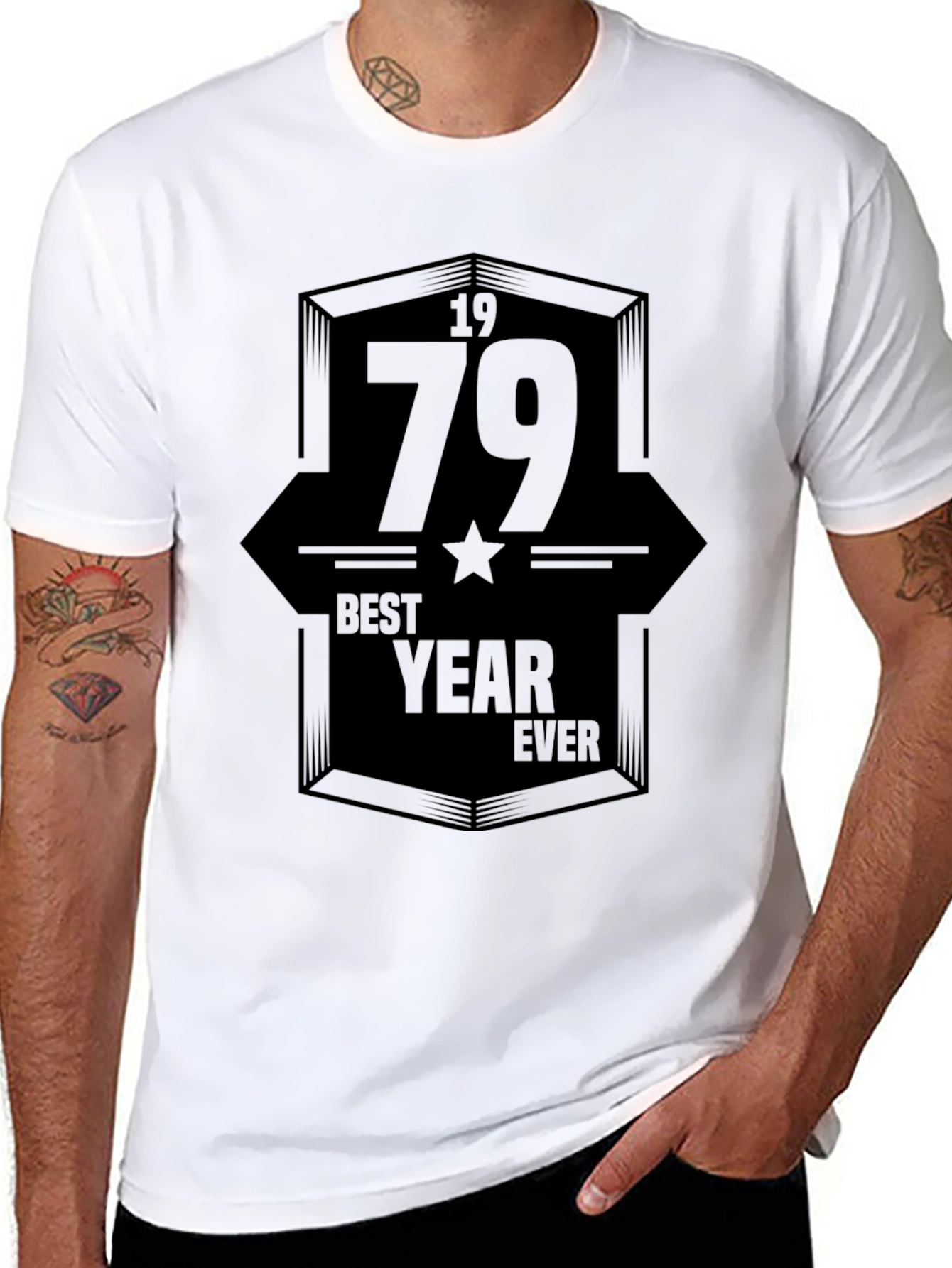 Black 1979 Best Year Ever Graphic T-Shirt - Black view 8