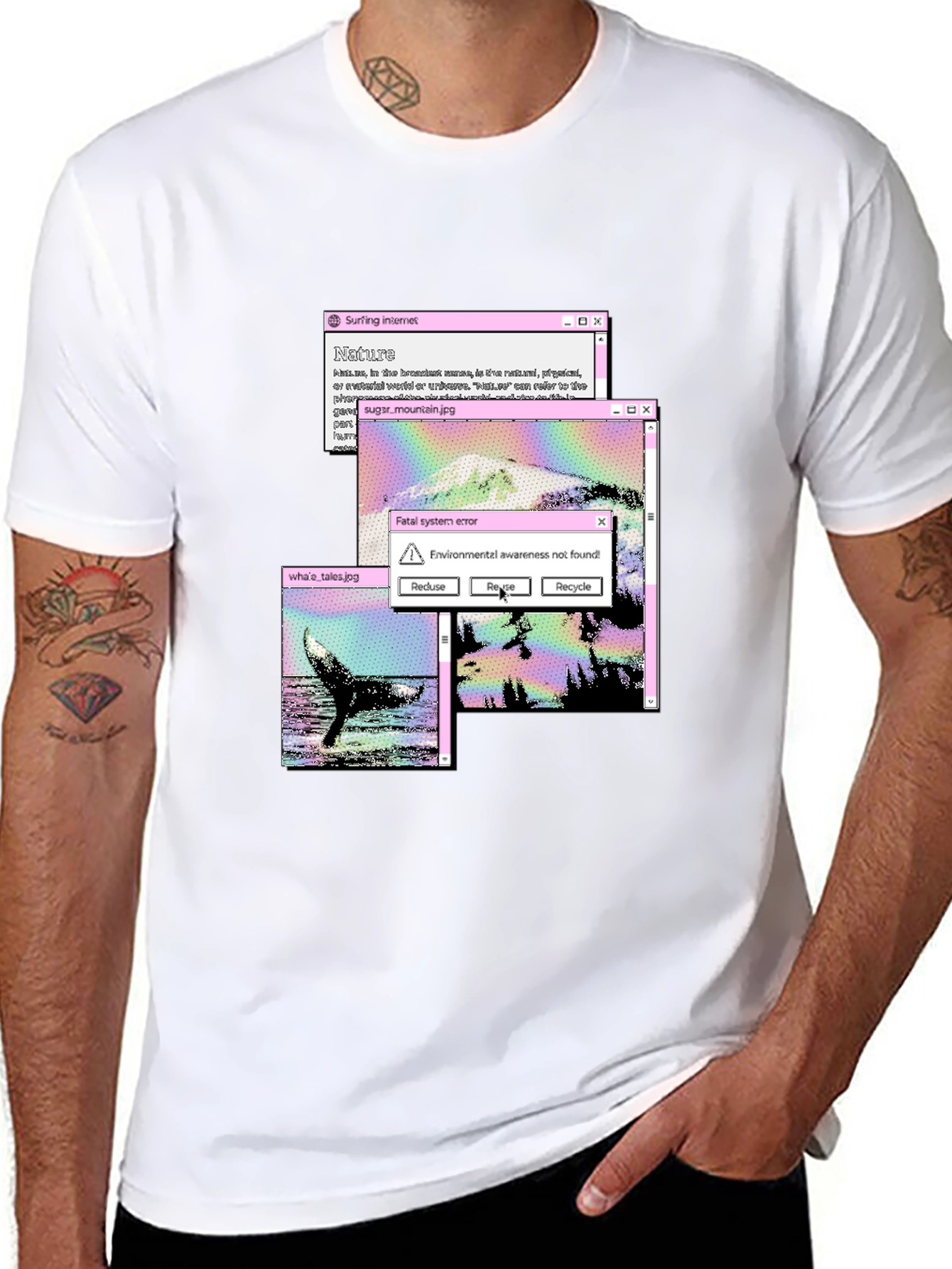 Black Surfing Internet Nature T-Shirt view 8