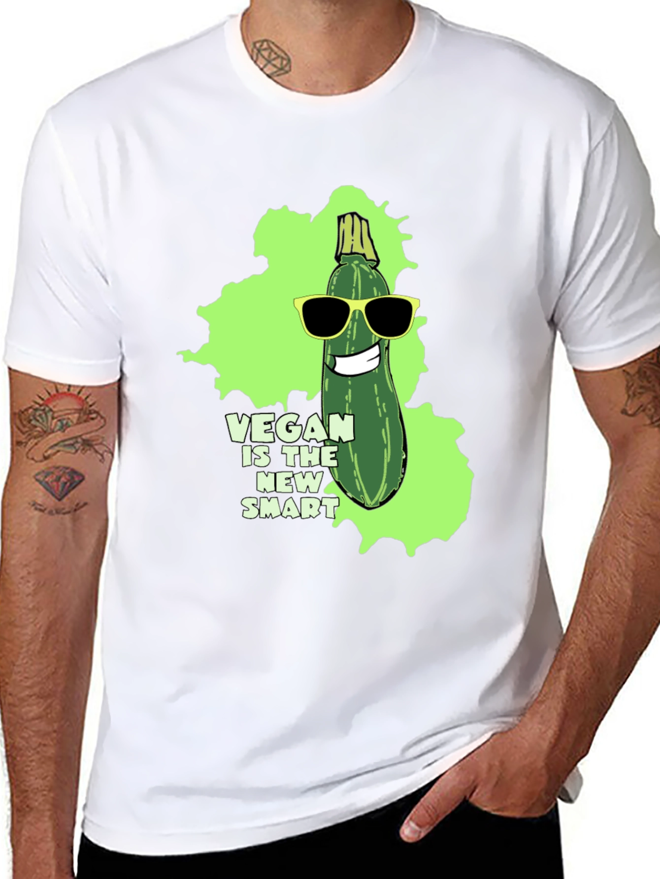 Vegan is the New Smart Graphic T-Shirt - 8
