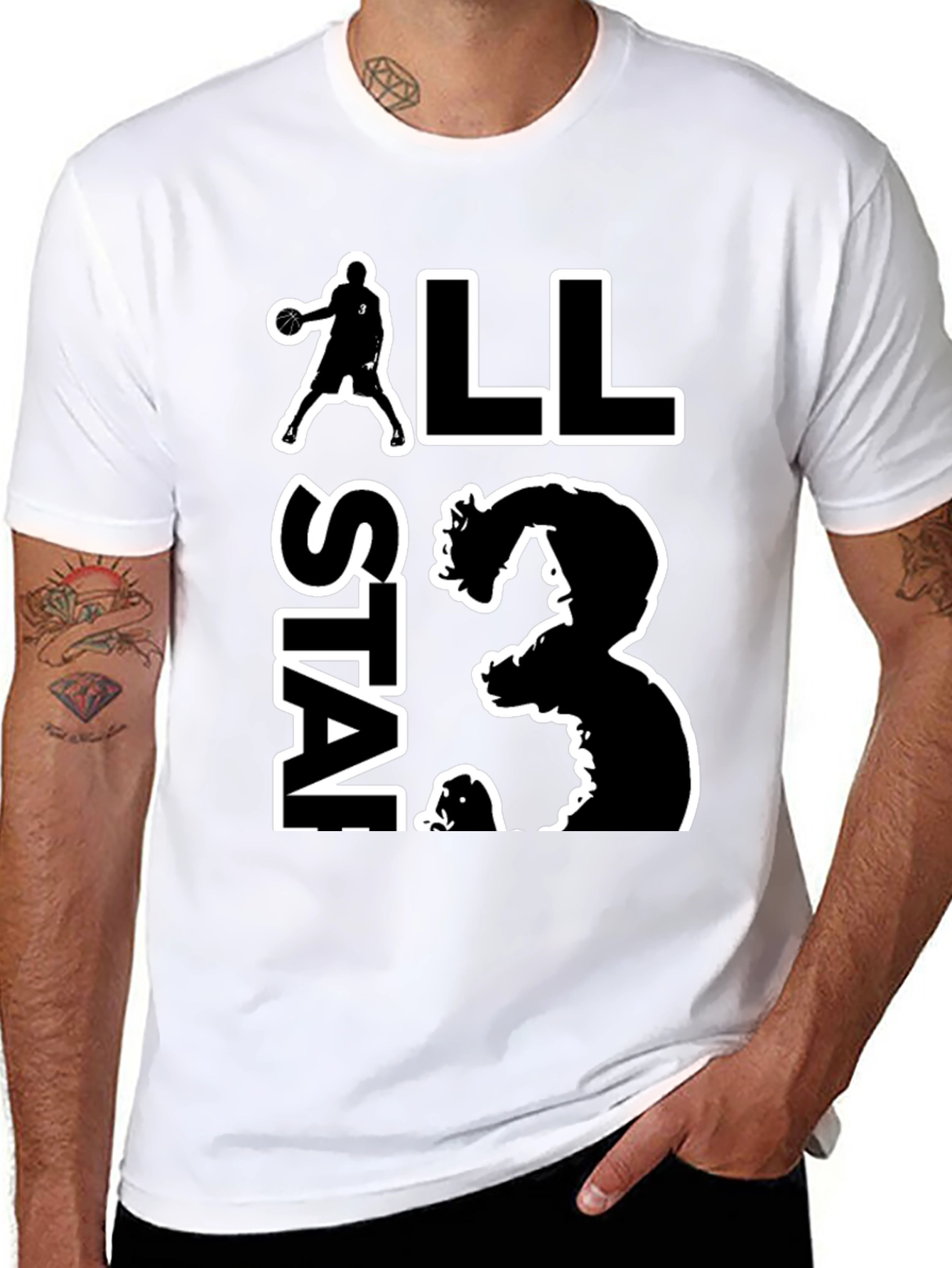 Black All Star 23 Basketball Graphic T-Shirt view 8