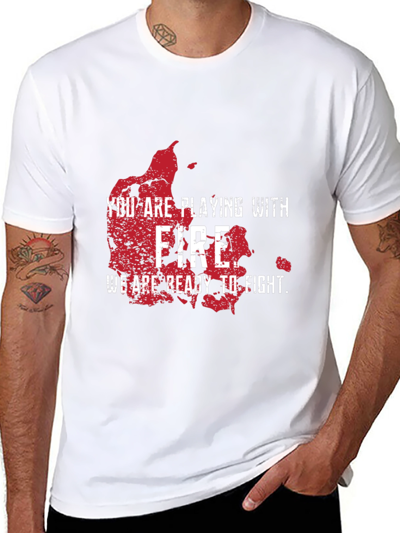 Black You are Playing with Fire T-Shirt view 8