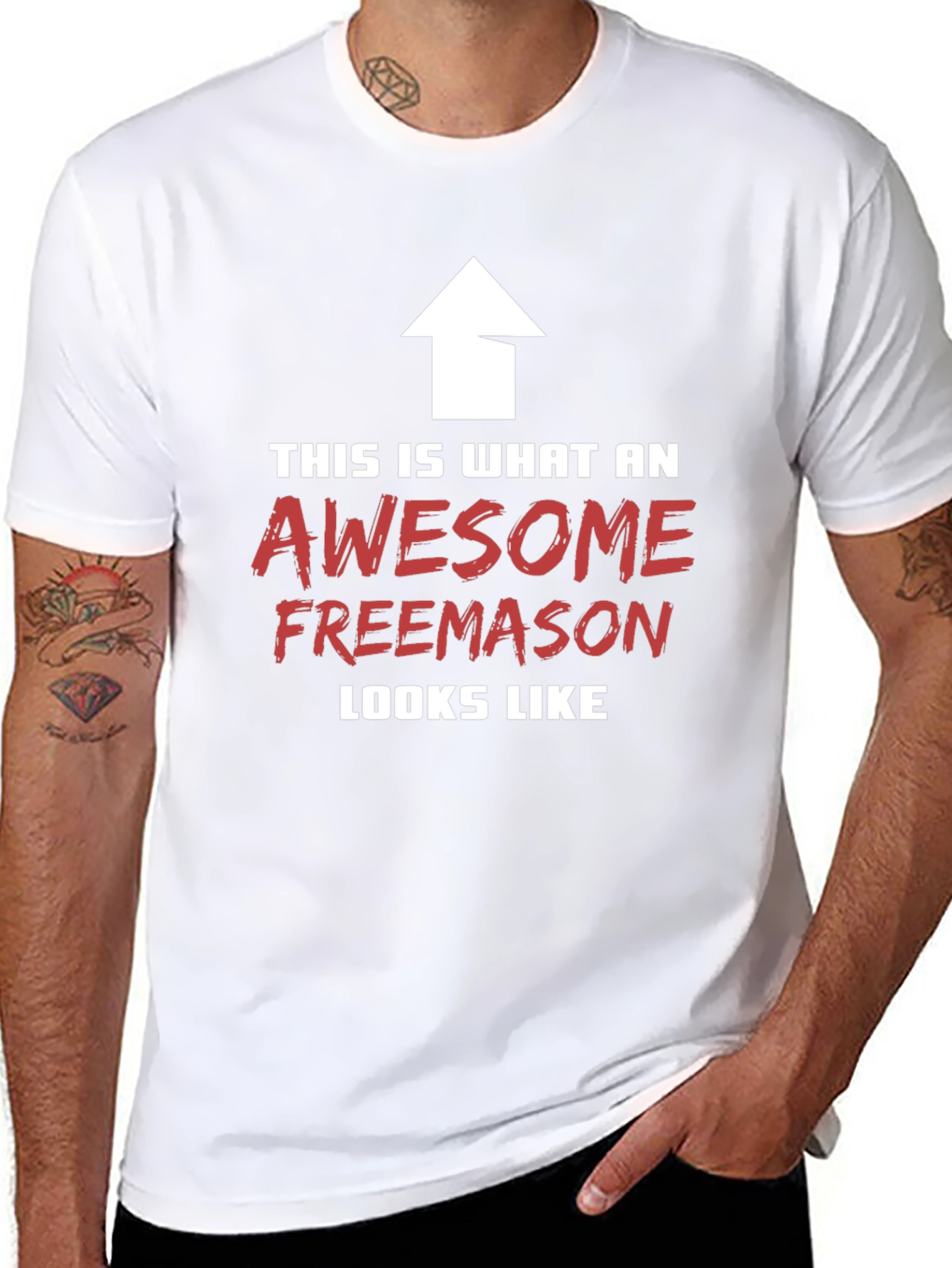 Black Awesome Freemason Graphic Tee view 8