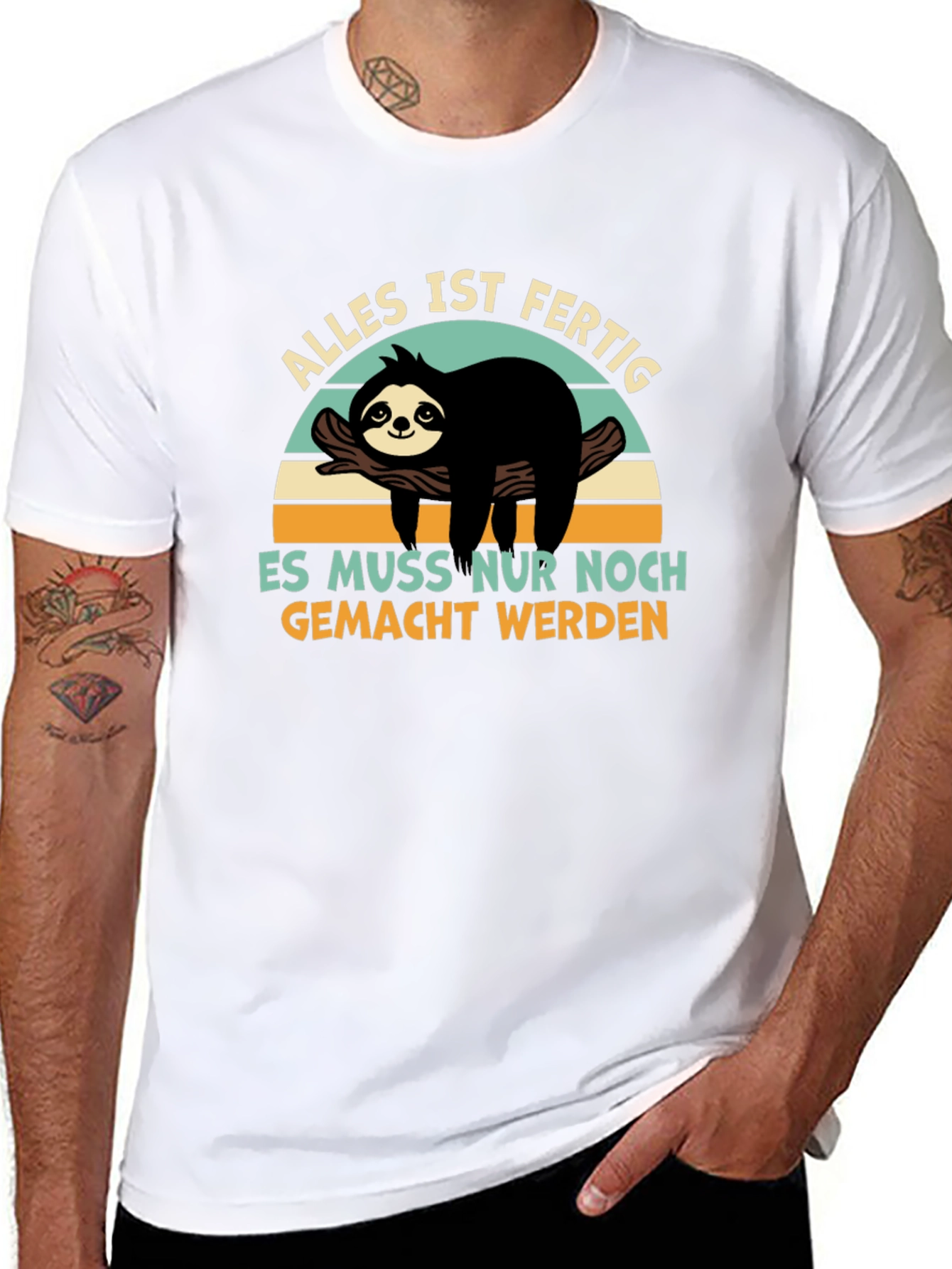Black Funny Sloth T-Shirt - Alles Ist Fertig view 8