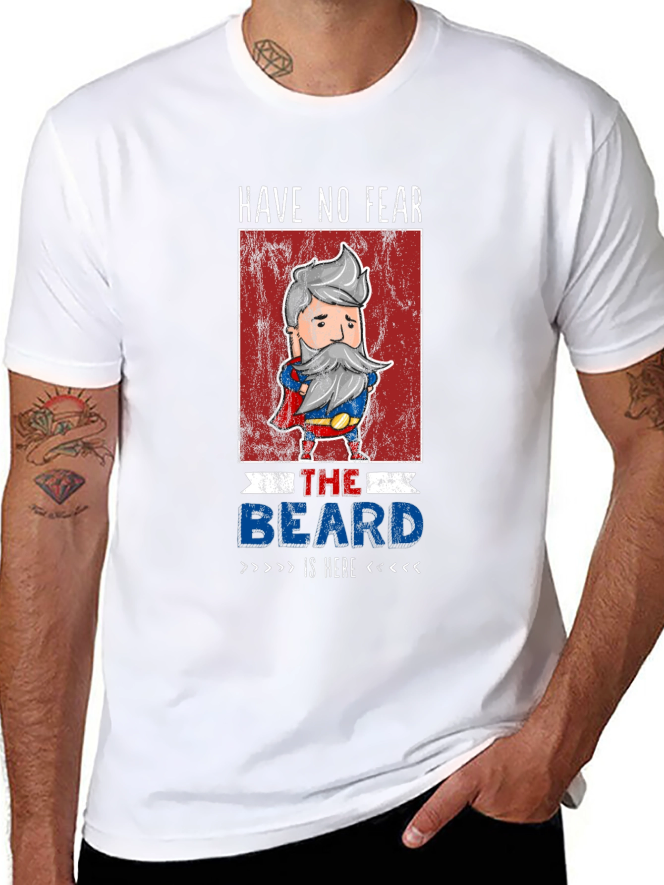 Black Have No Fear The Beard Is Here T-Shirt view 8