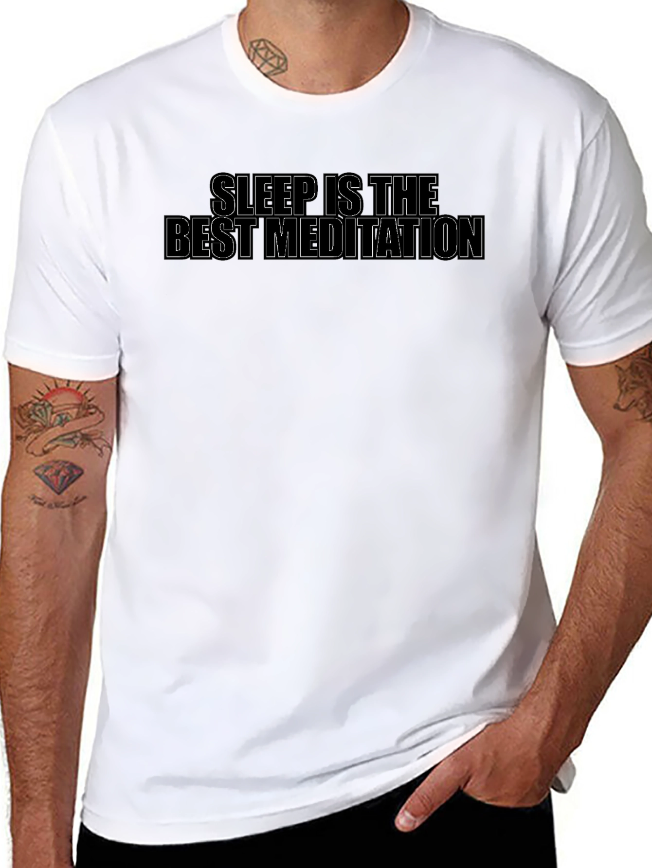 Black Sleep is the Best Meditation Graphic Tee view 8