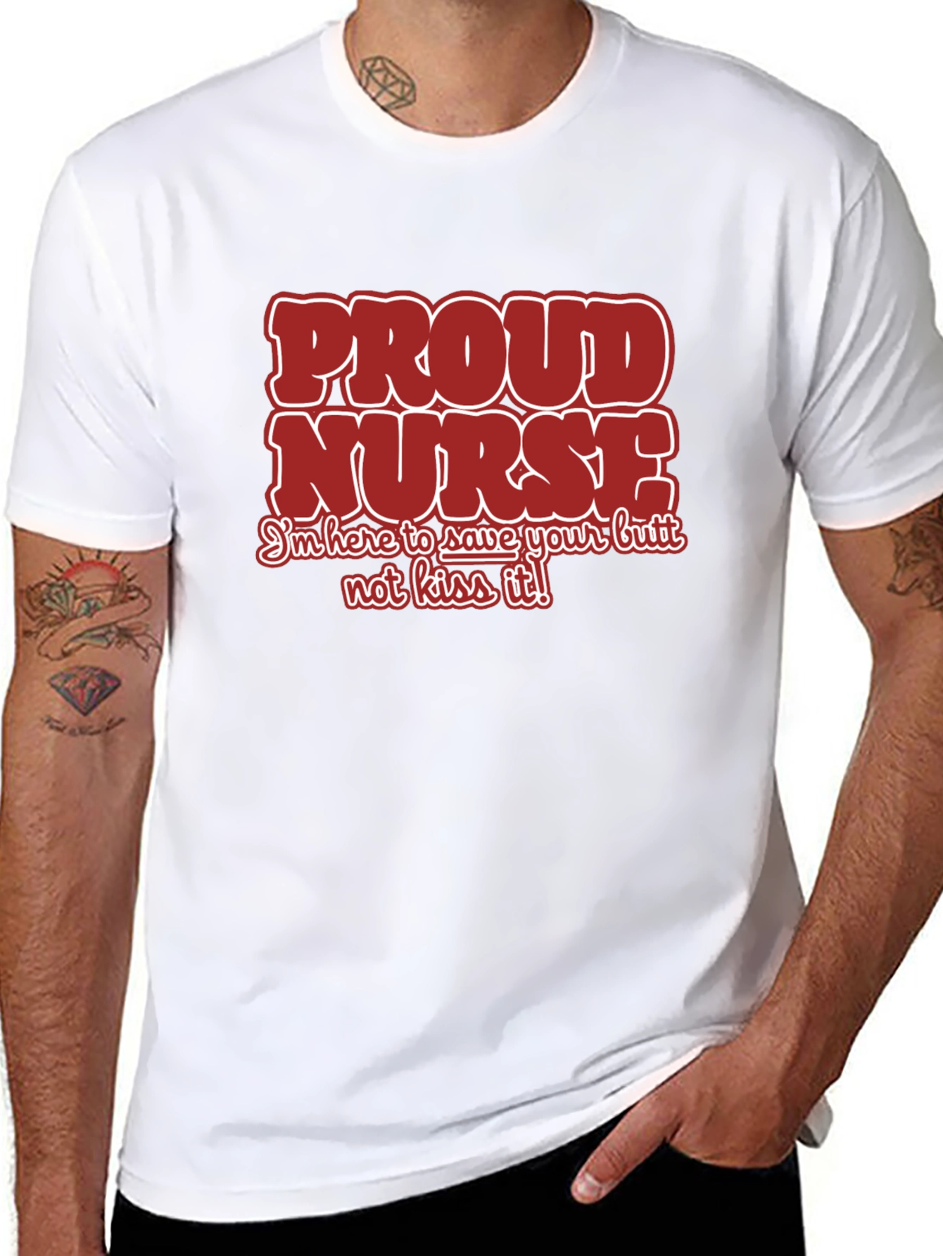 Black Proud Nurse Graphic T-Shirt view 8