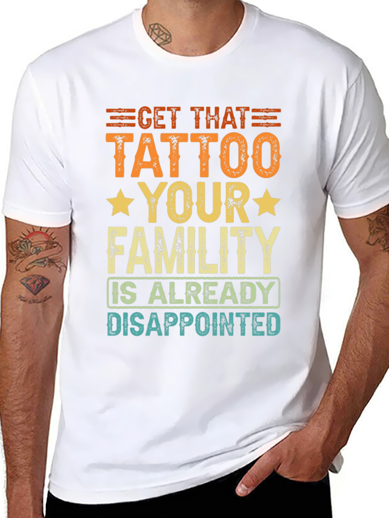Black Get That Tattoo T-Shirt - Humorous Design view 8
