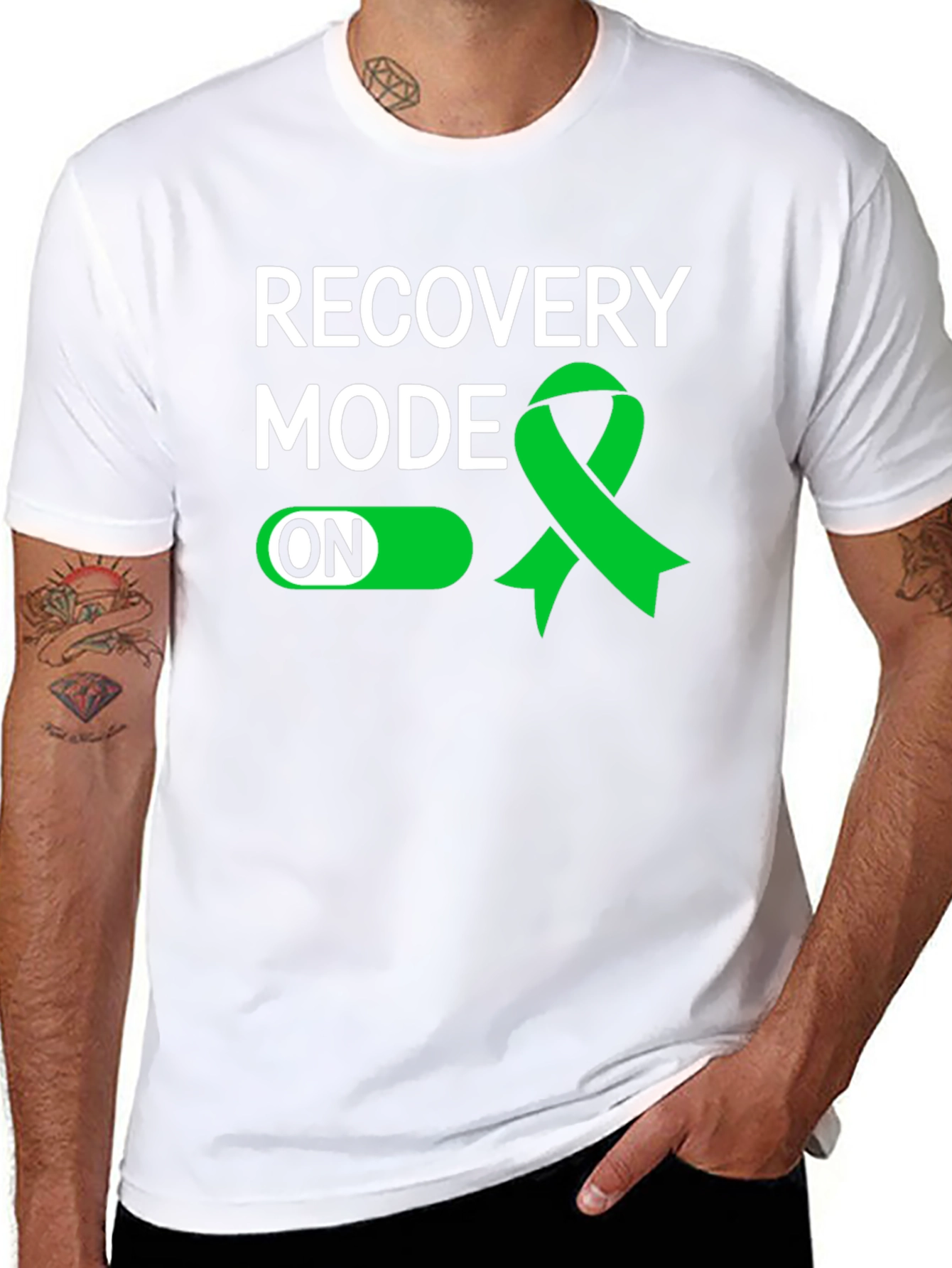 Black Recovery Mode ON T-Shirt - Mental Health Awareness view 8
