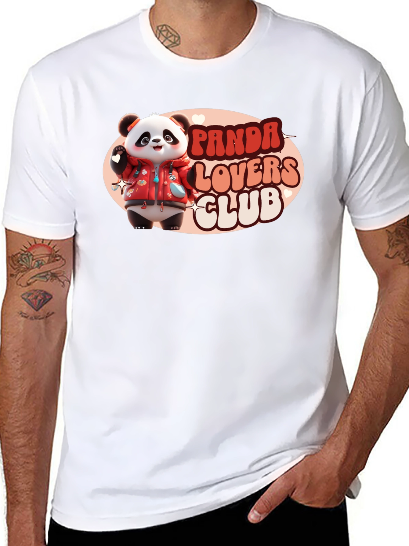 Black Panda Lovers Club T-Shirt view 8