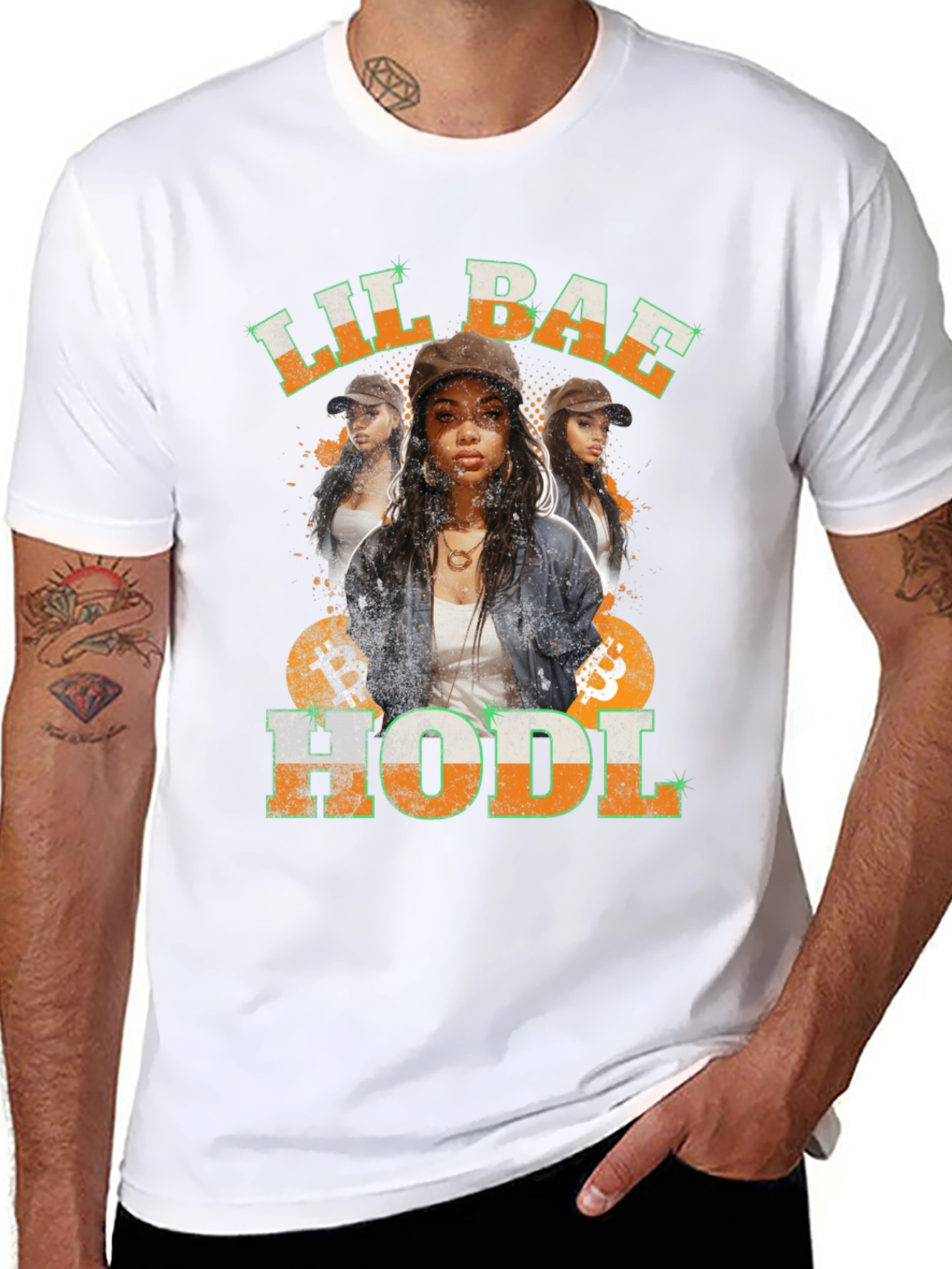 Black Lil Bae Hodl Unisex T-Shirt view 8