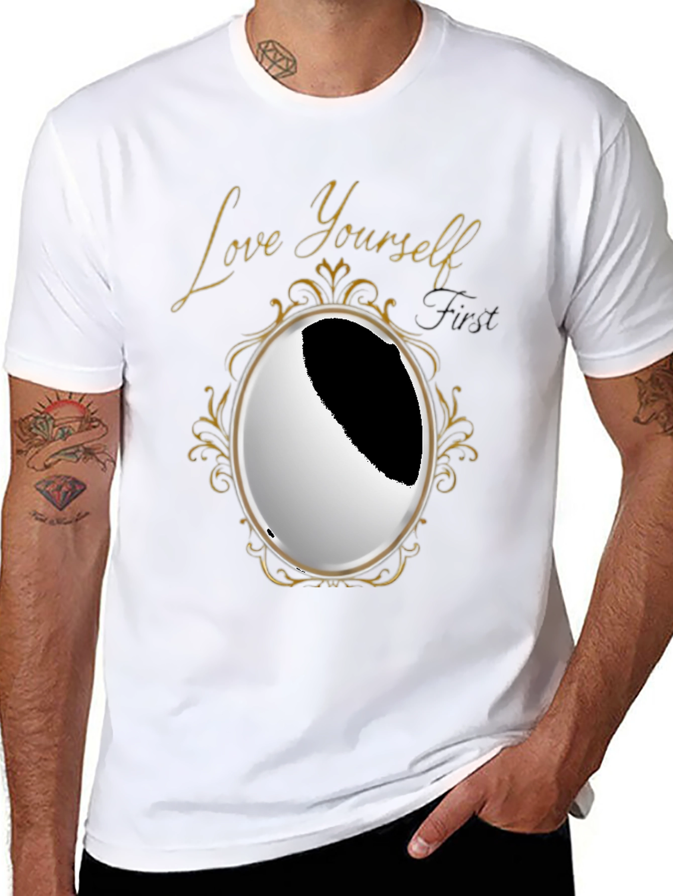 Black Love Yourself First Graphic Tee view 8