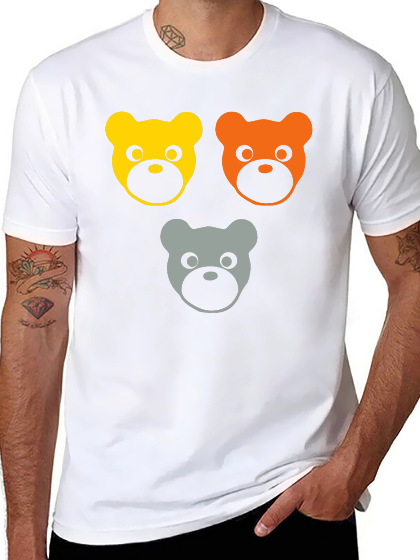 Black Cute Bears Graphic Tee - Black T-Shirt view 8