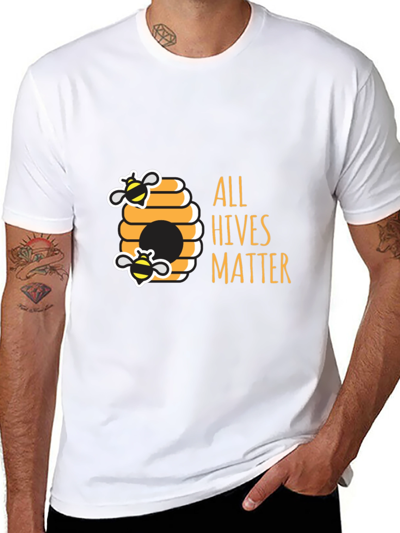 Black All Hives Matter Black T-Shirt - Bee Kind view 8