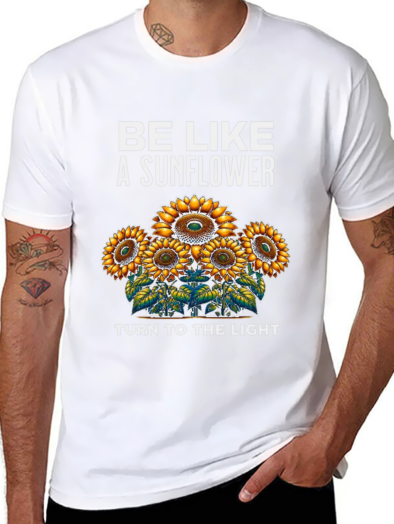 Black Sunflower Graphic T-Shirt - Be Like a Sunflower view 8