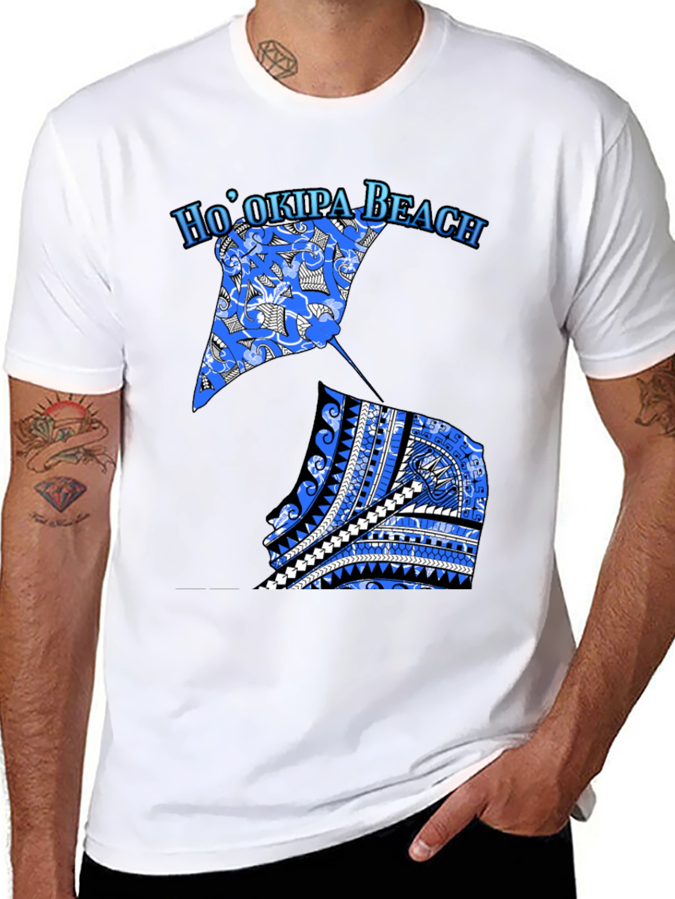 Black Ho'okipa Beach Ray Graphic Tee view 8