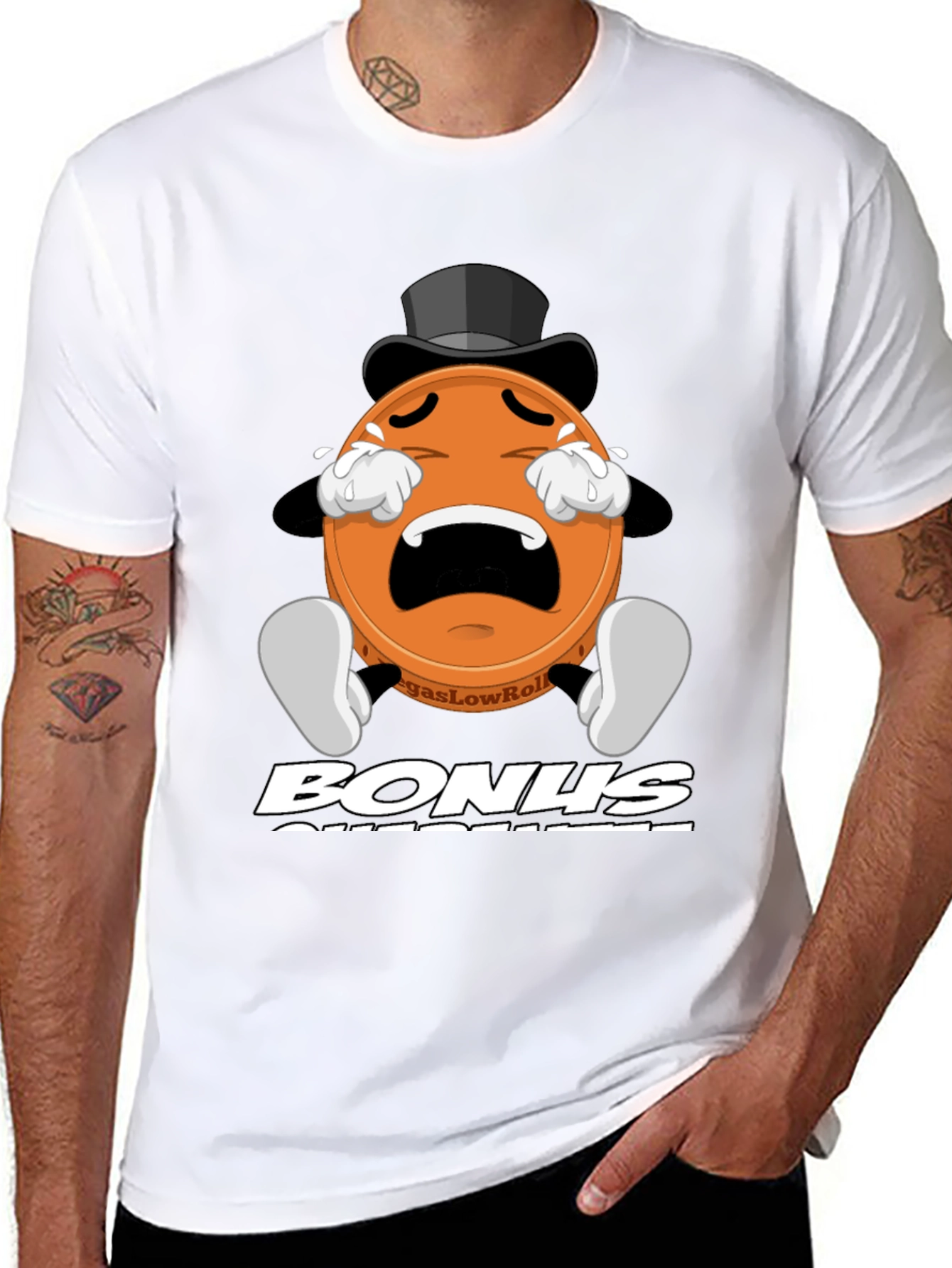 Black VegasLowRoller Bonus Guarantee T-Shirt view 8