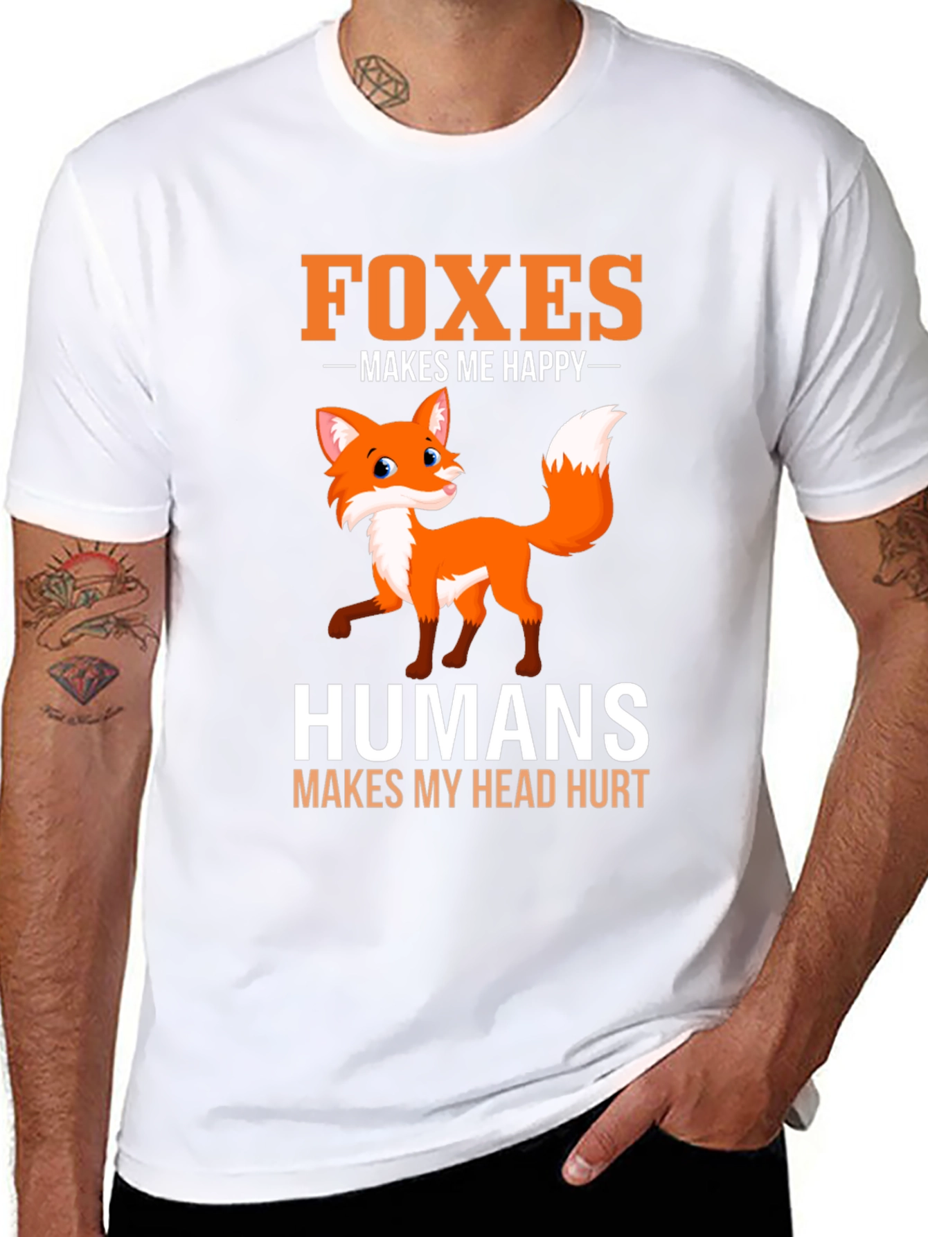 Black Foxes Make Me Happy T-Shirt - Funny Animal Lover Tee view 8