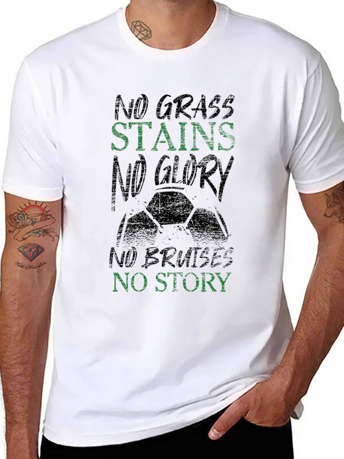 Black No Grass Stains T-Shirt - Soccer Glory Tee view 8