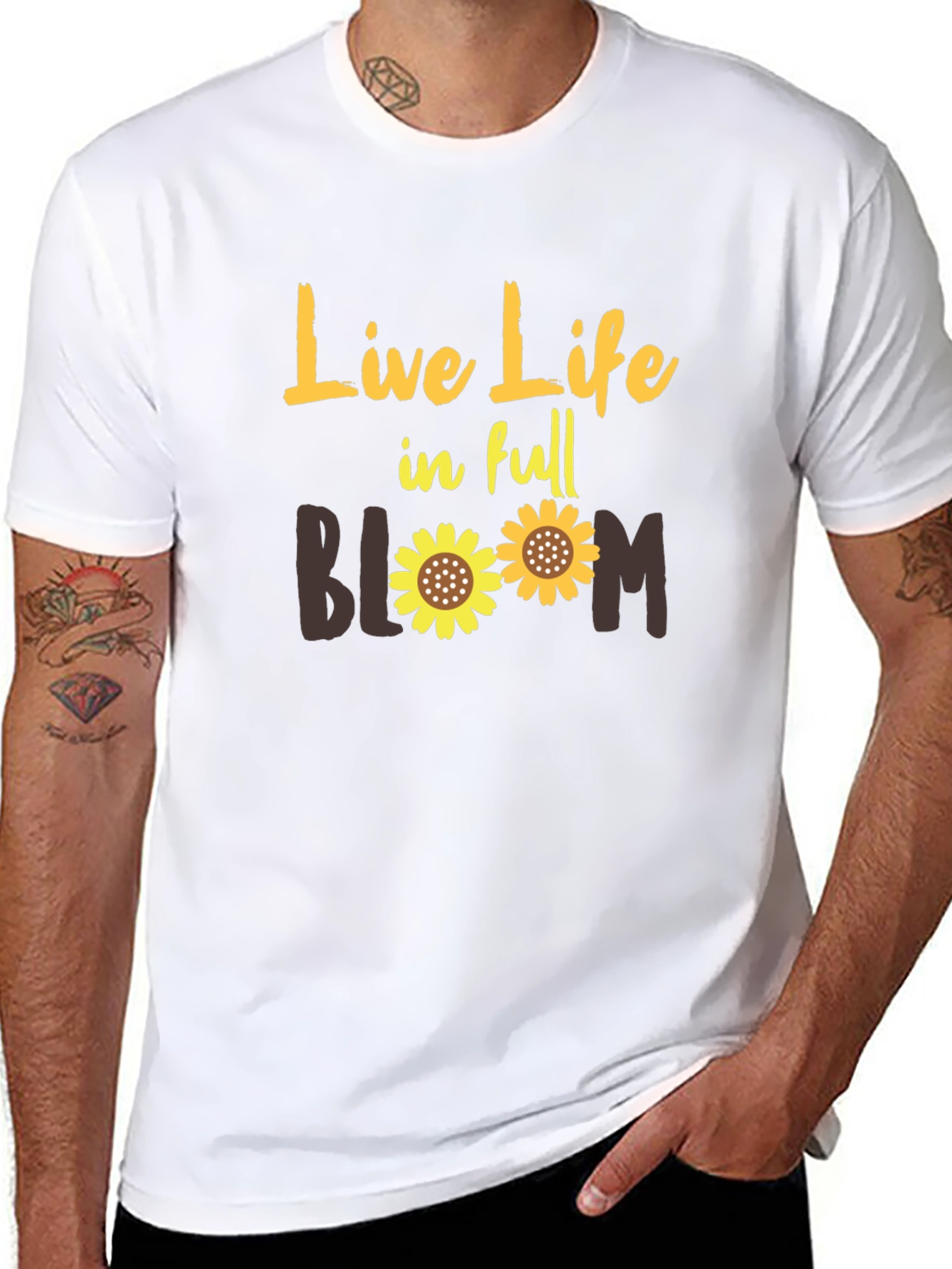 Black Live Life in Full Bloom Graphic T-Shirt view 8
