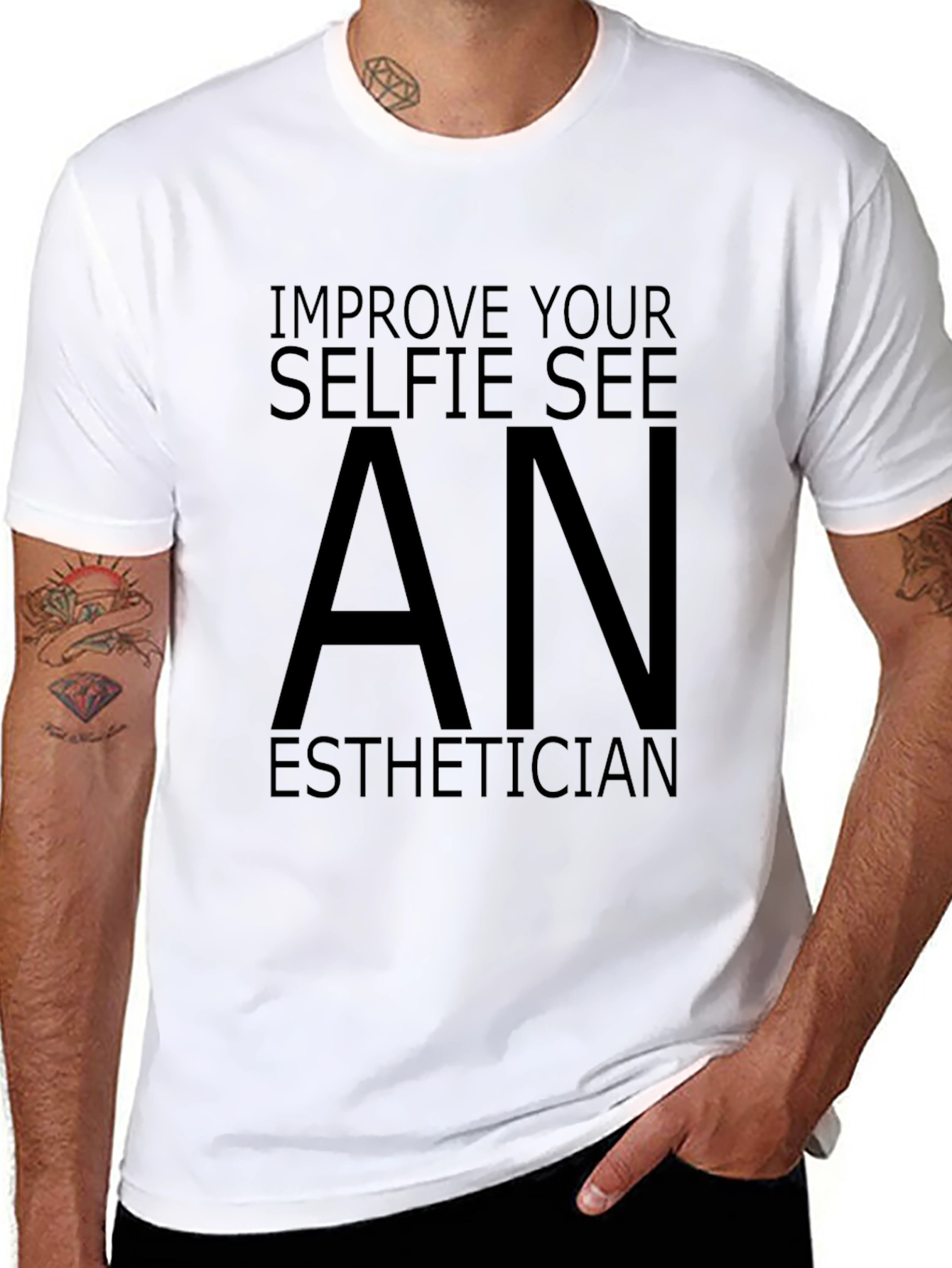 Black Improve Your Selfie T-Shirt - See An Esthetician view 8