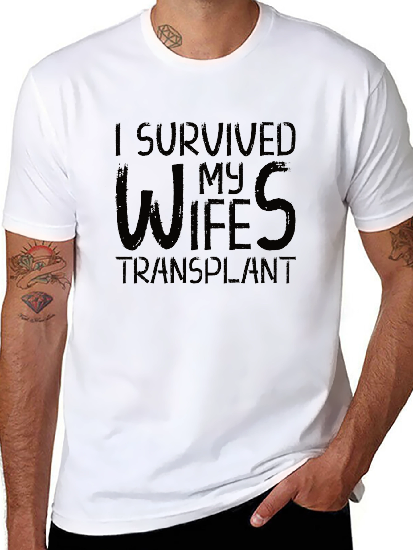 Black I Survived My Wife's Transplant T-Shirt view 8