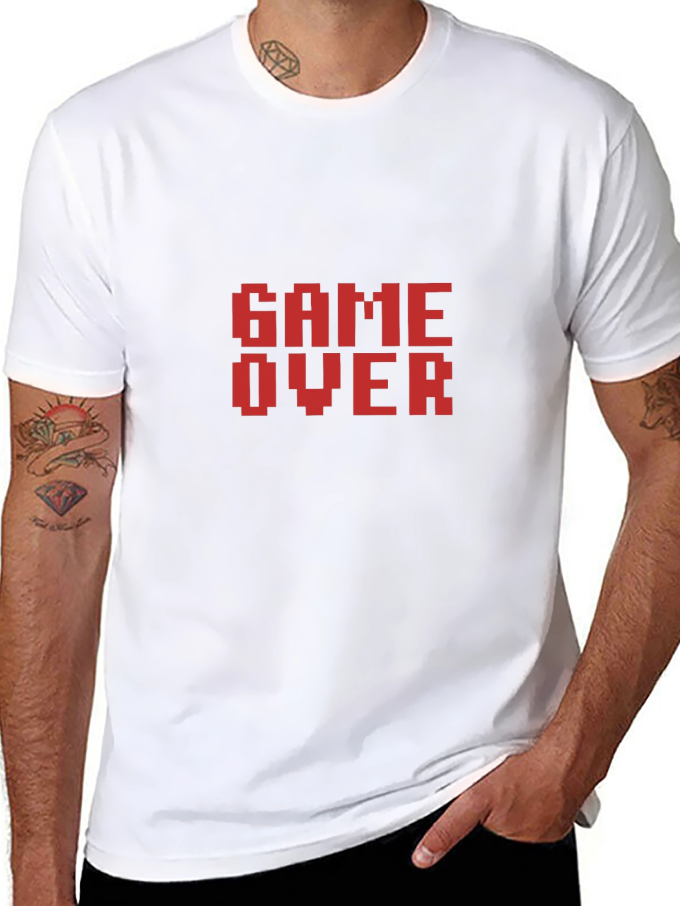 Black Game Over Pixel Art T-Shirt - Retro Gamer Tee view 8
