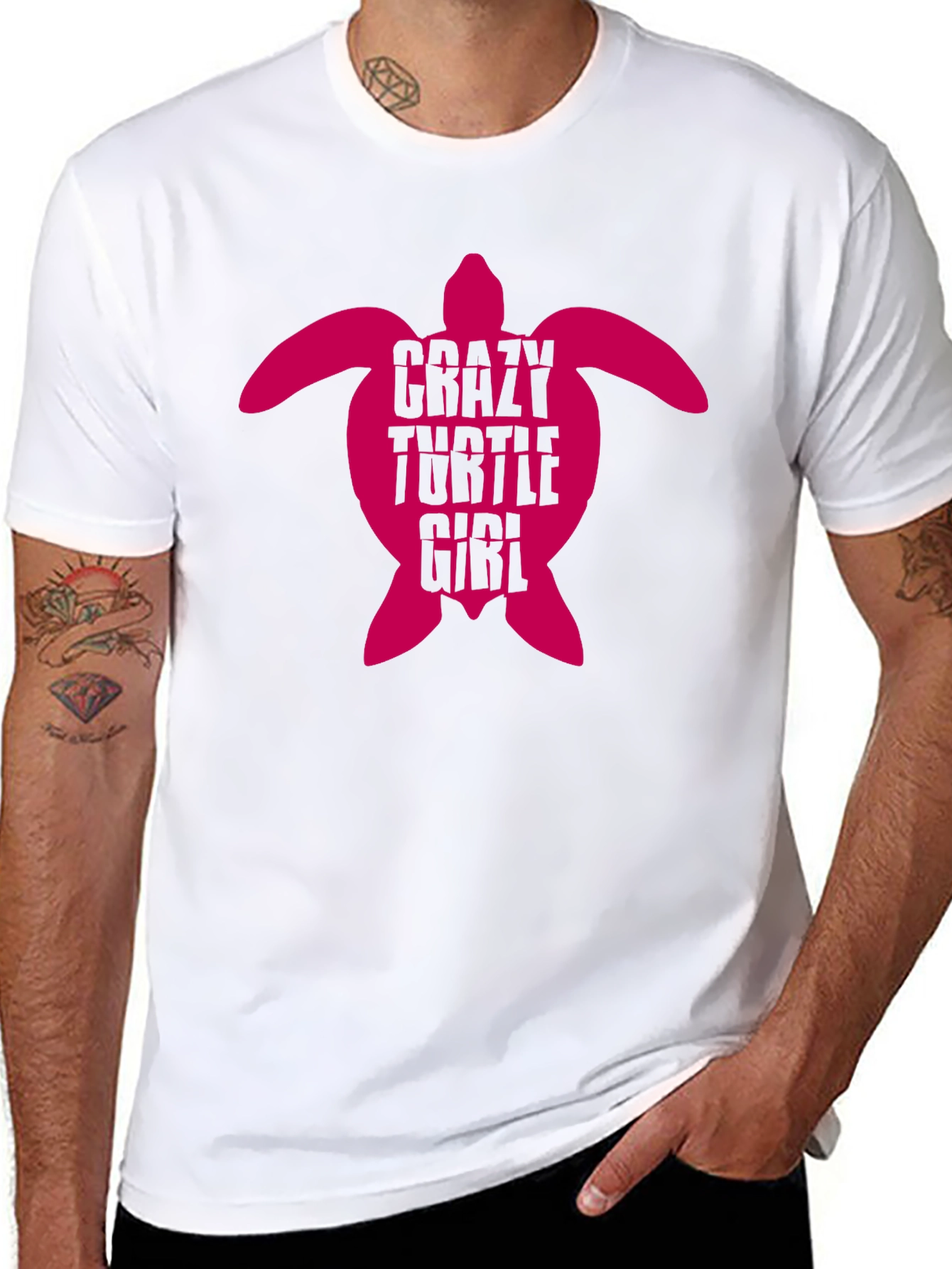 Black Crazy Turtle Girl Graphic Tee view 8