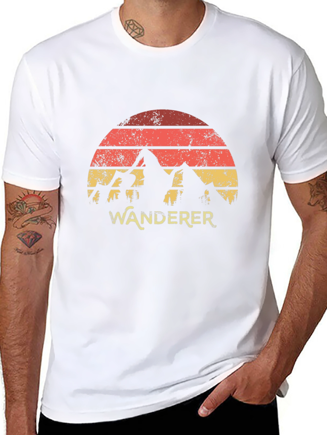 Black Wanderer Mountain Graphic Tee - Retro Style view 8