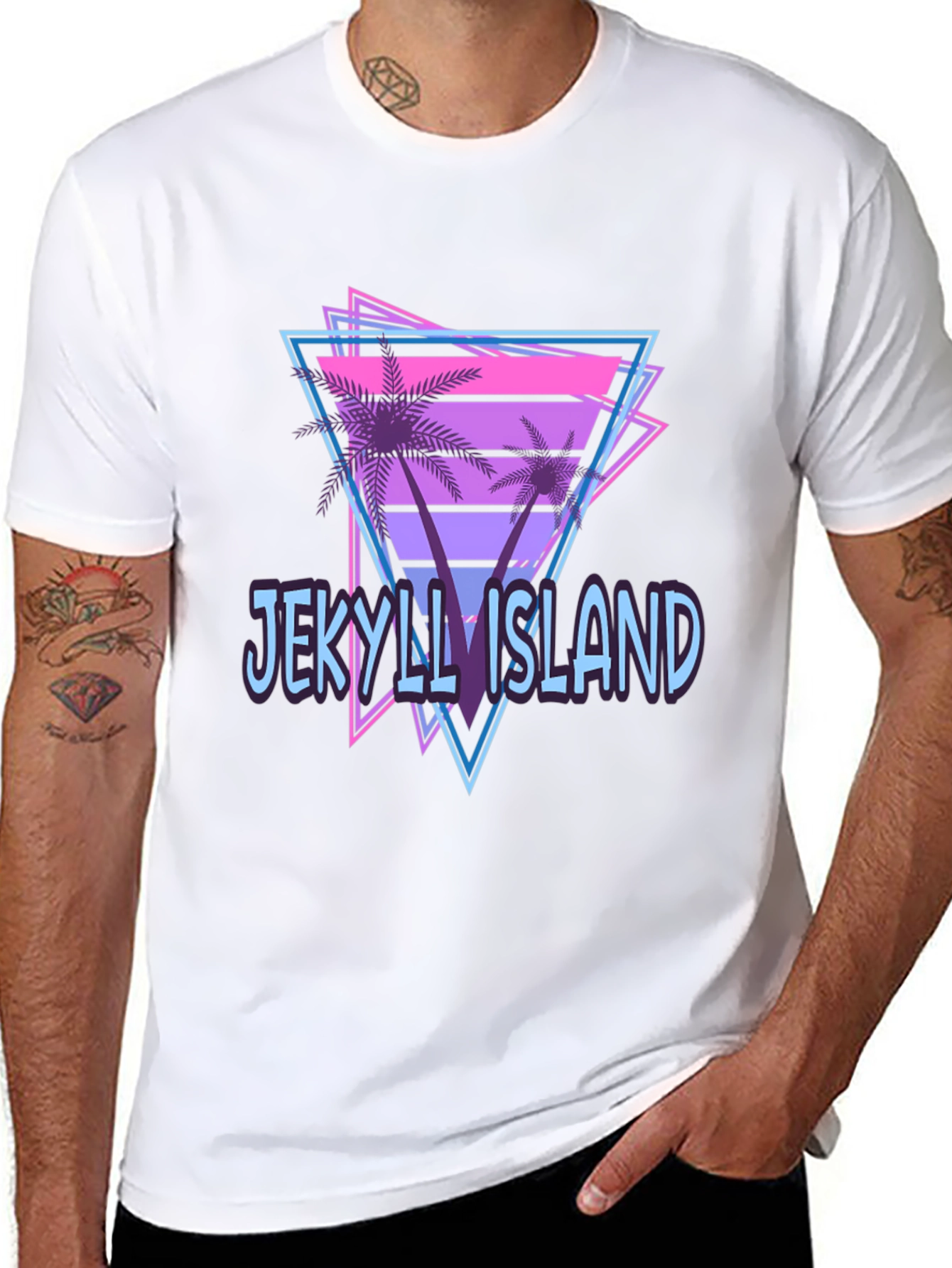 Black Jekyll Island Retro Graphic T-Shirt view 8