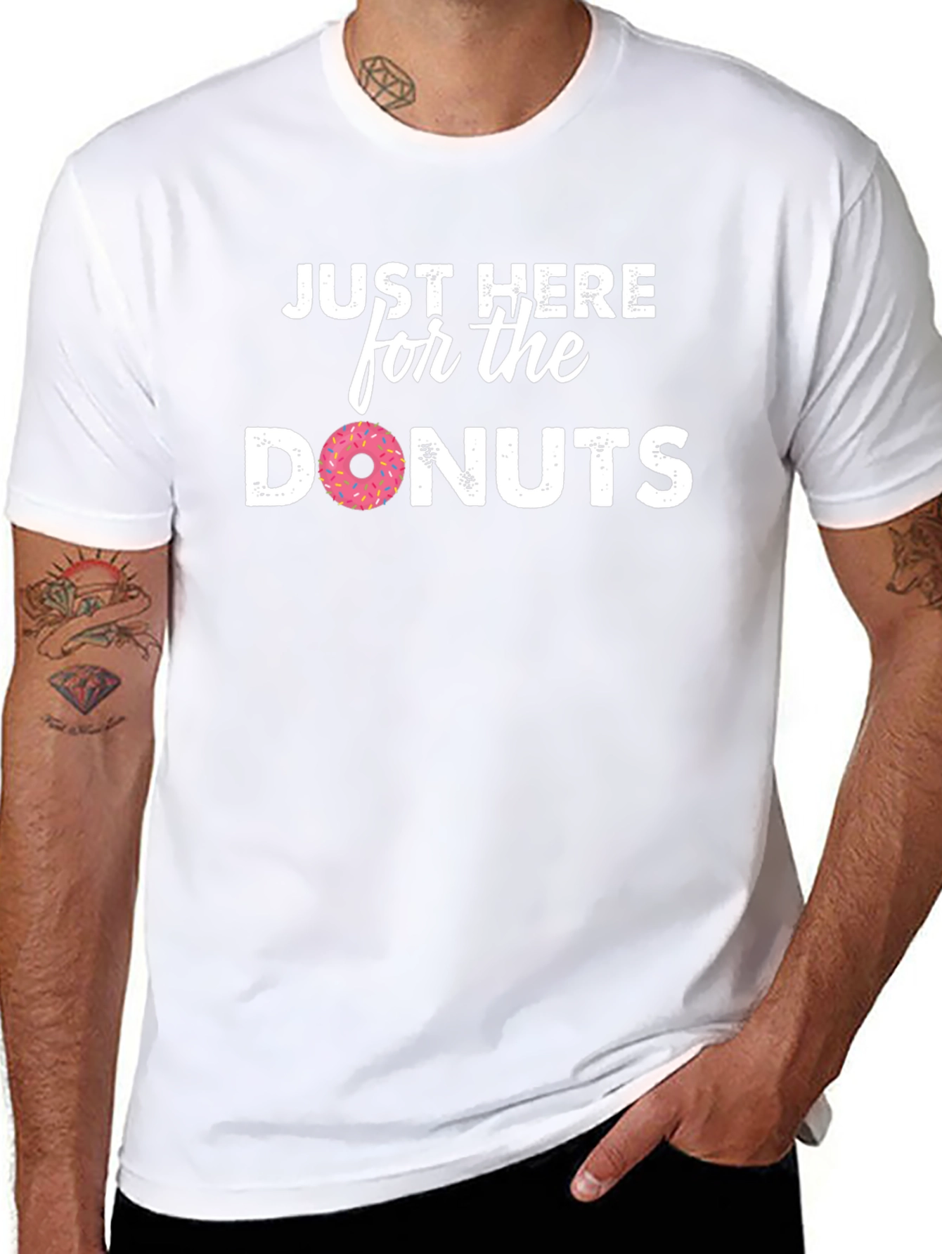 Black Just Here For The Donuts T-Shirt view 8