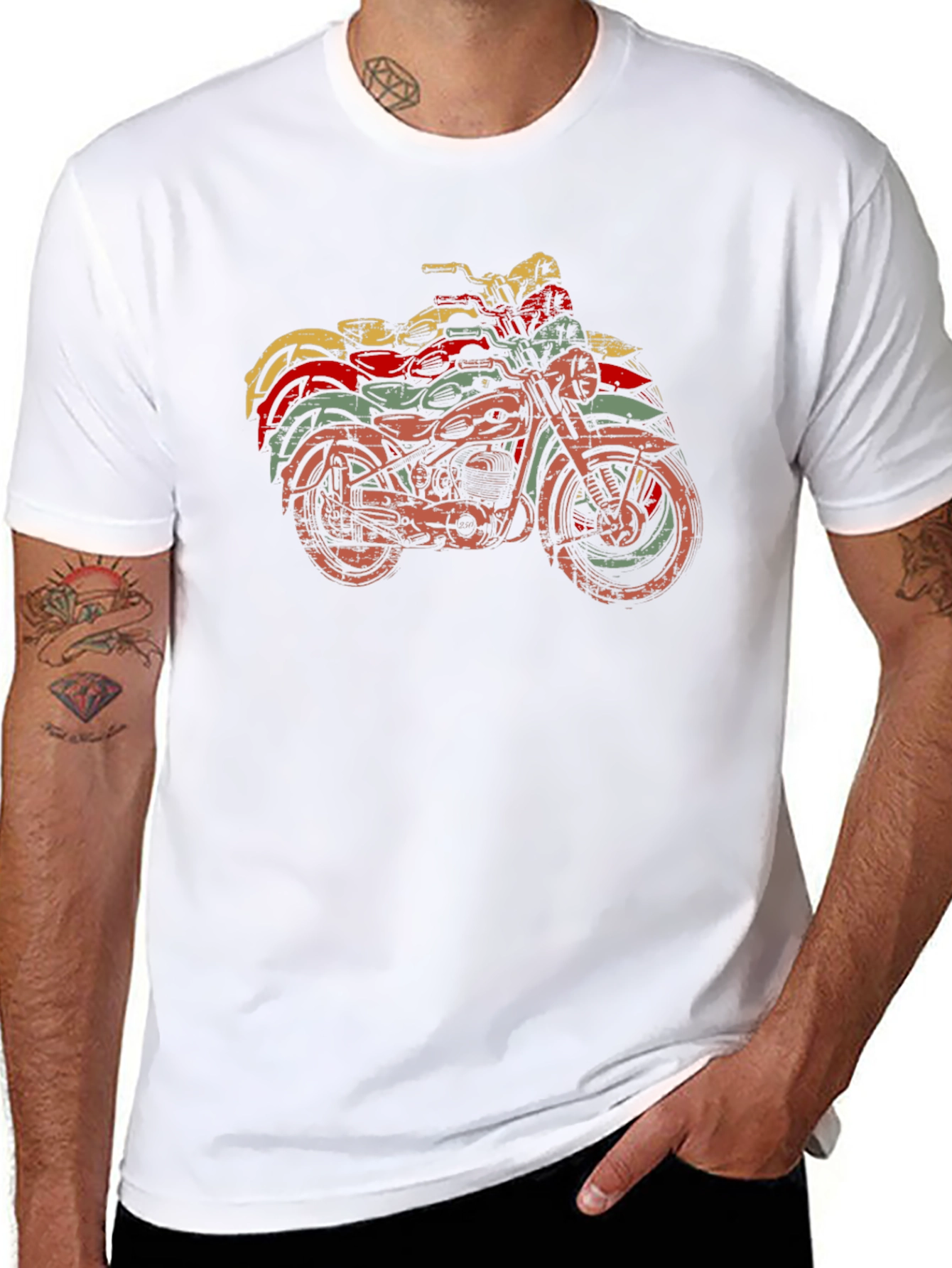 Black Retro Motorcycle Graphic T-Shirt - Vintage Style view 8