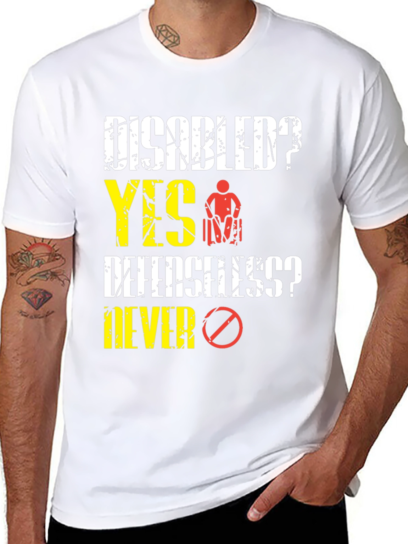 Black Disabled? Yes! T-Shirt: Defenseless? Never! view 8