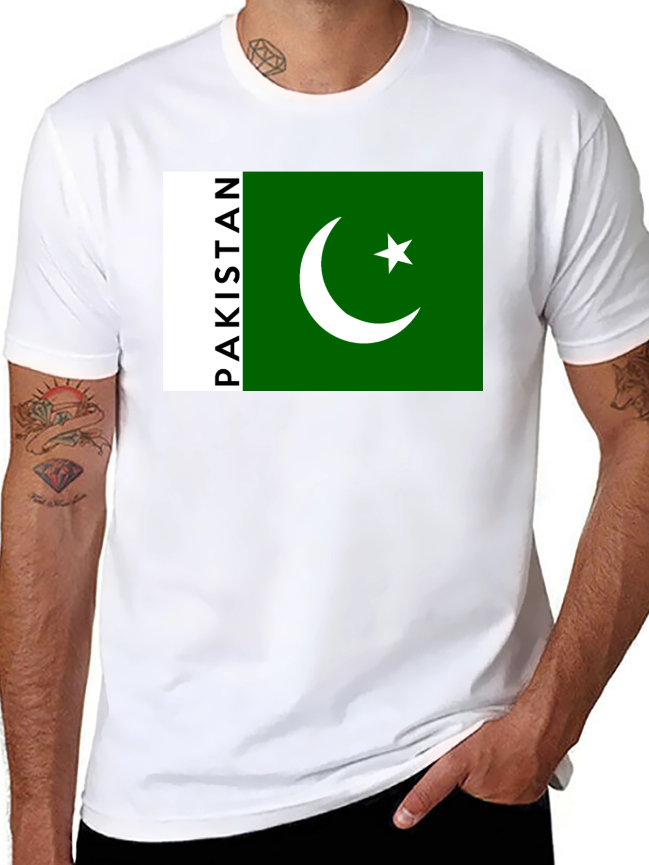 Black Pakistan Flag Graphic Black T-Shirt view 8