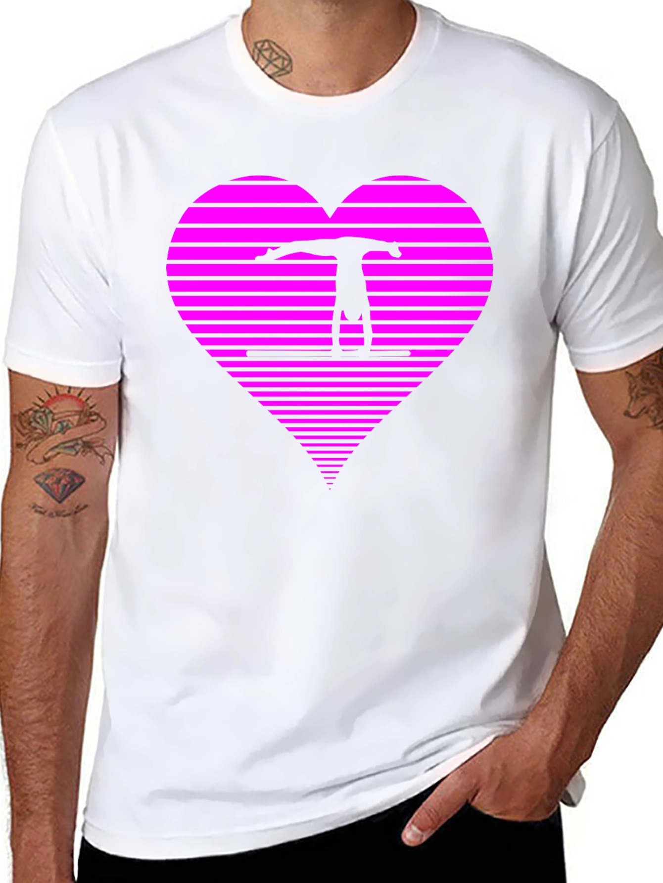 Black Gymnast Heart T-Shirt - Black view 8