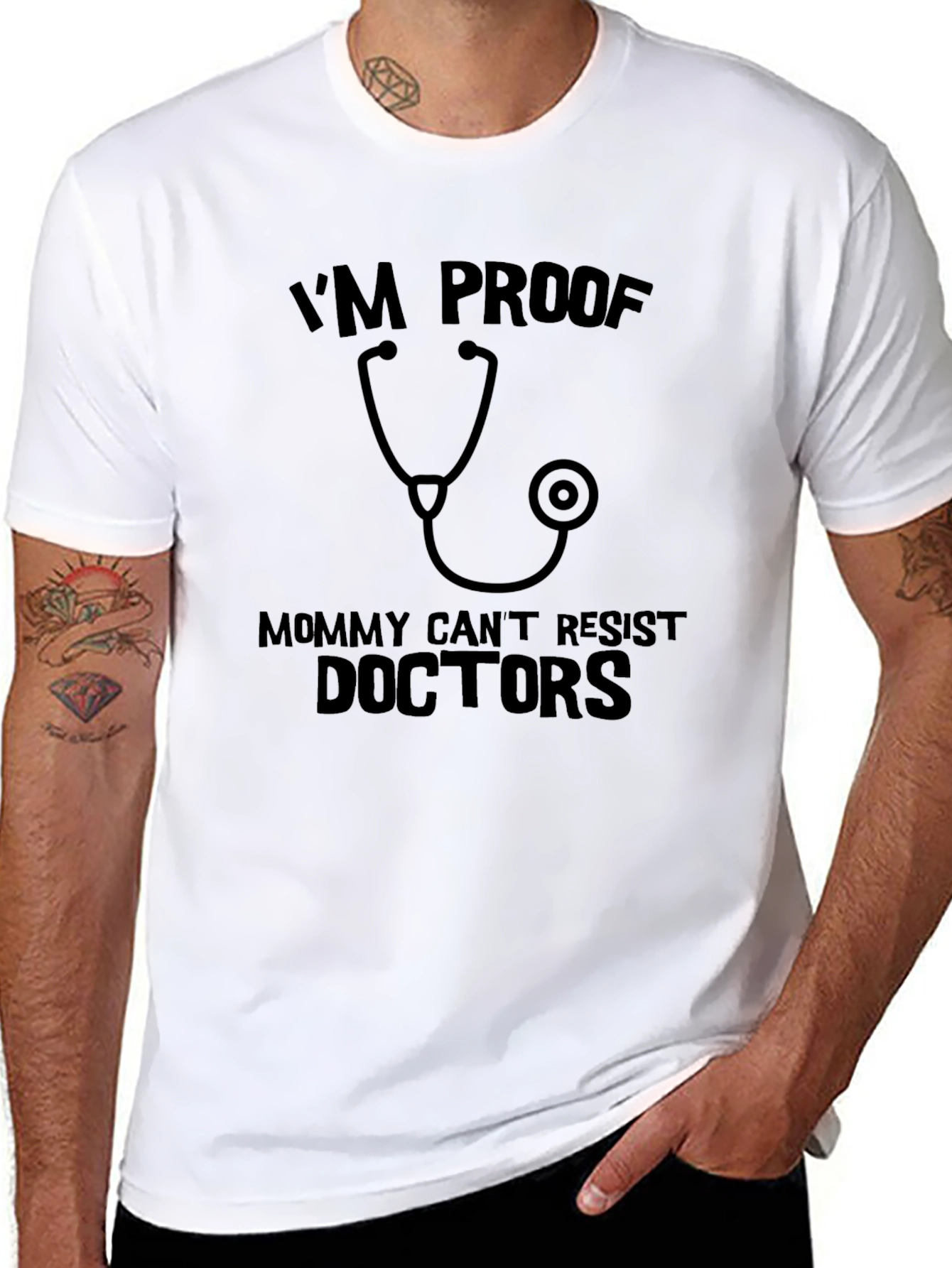 Black I'm Proof Mommy Can't Resist Doctors T-Shirt view 8