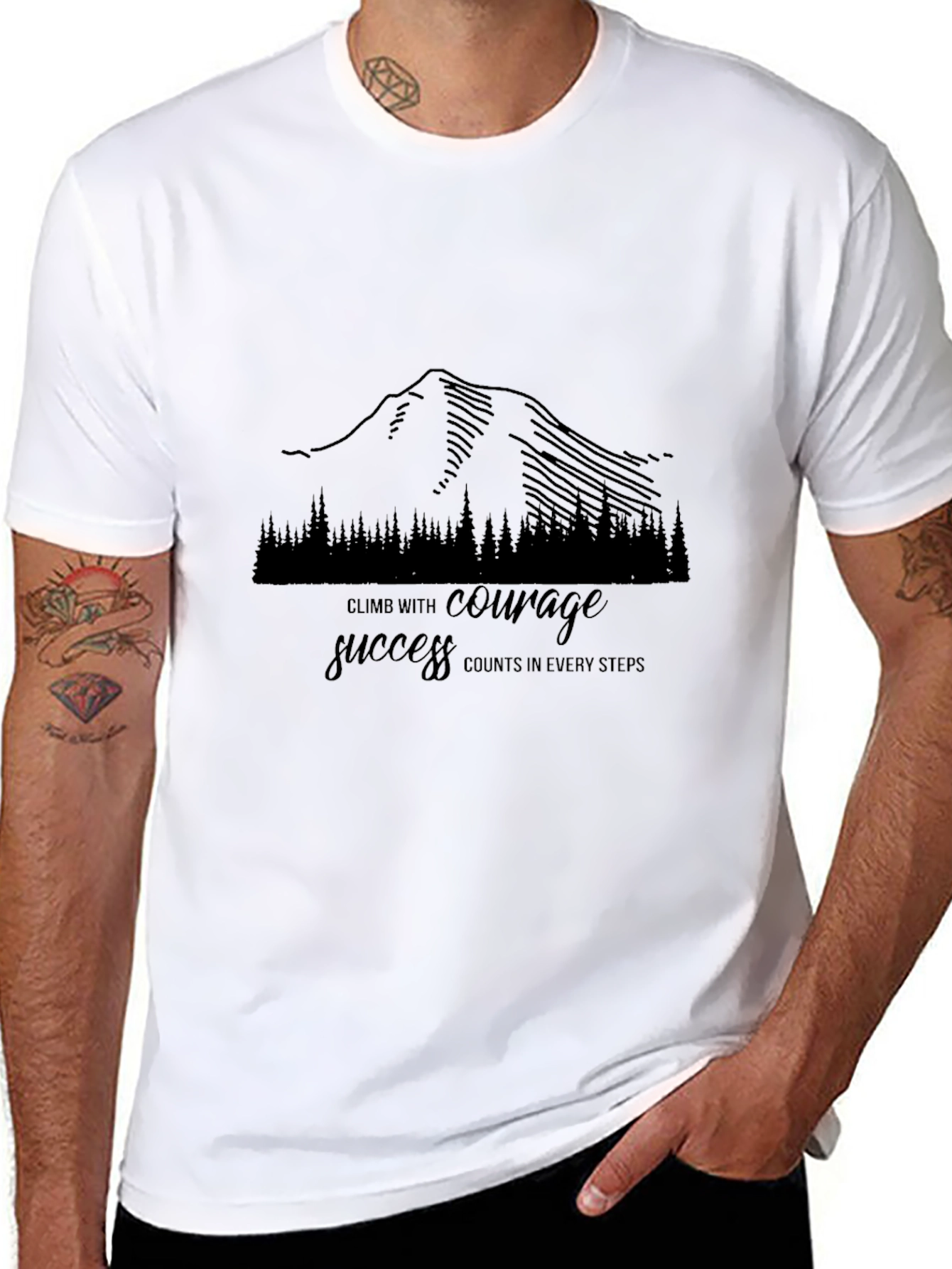 Black Climb With Courage T-Shirt view 8