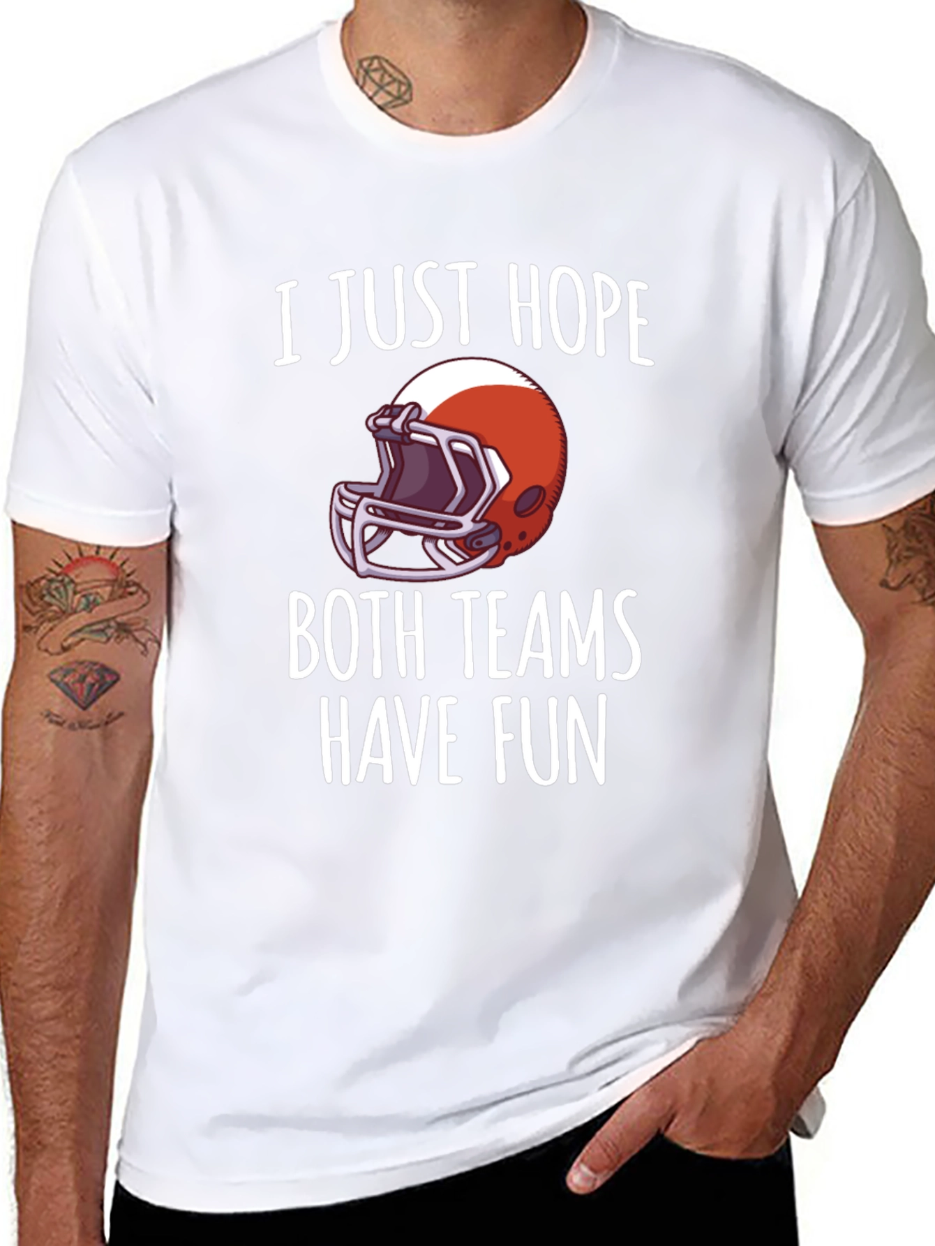 Black Funny Football Fan T-Shirt - Hope Both Teams Have Fun! view 8