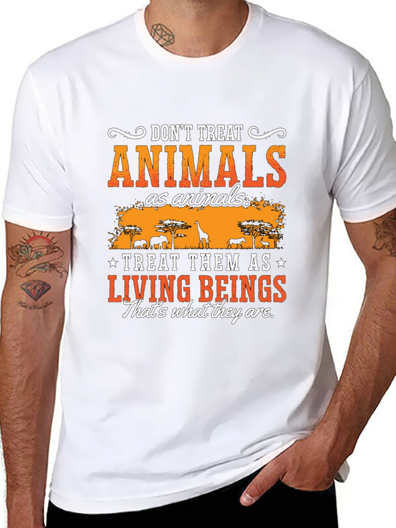 Black Don't Treat Animals T-Shirt view 8
