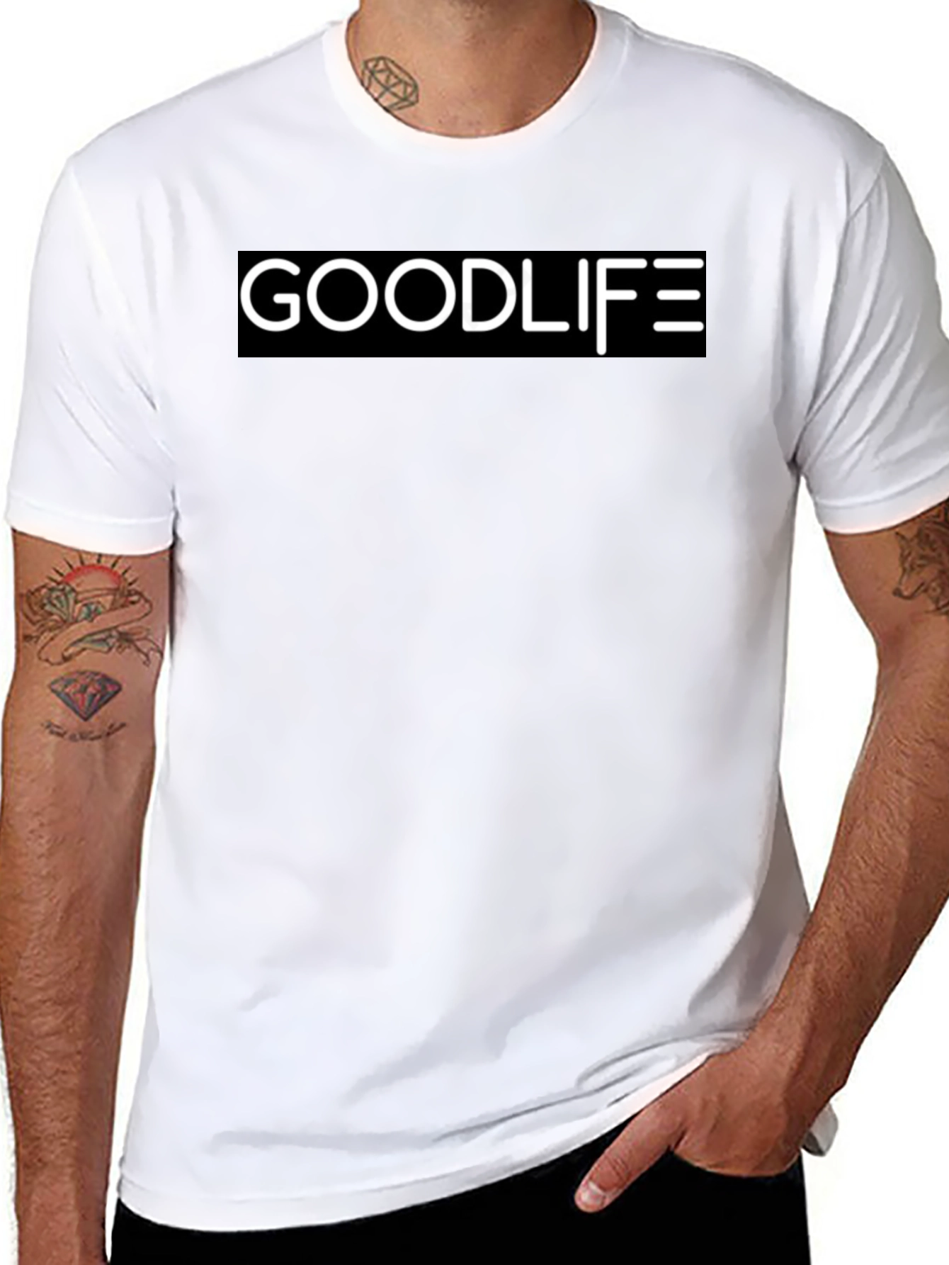 Black Goodlife Graphic Black T-Shirt - Stylish Everyday Wear view 8